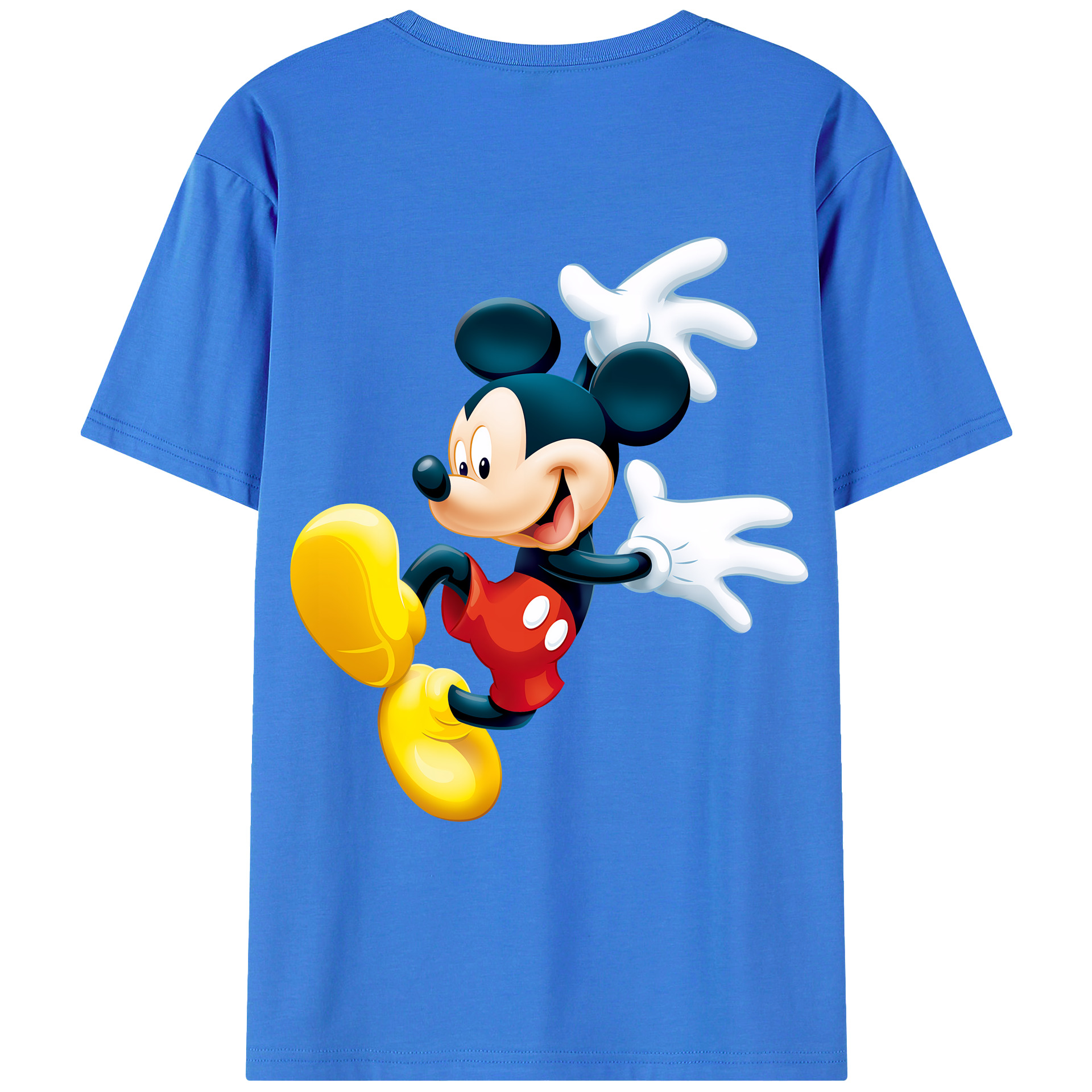 （画像用） ミッキーマウス Mickey Mouse 綿100％ メンズ半袖Tシャツ（バックプリント） 通気性