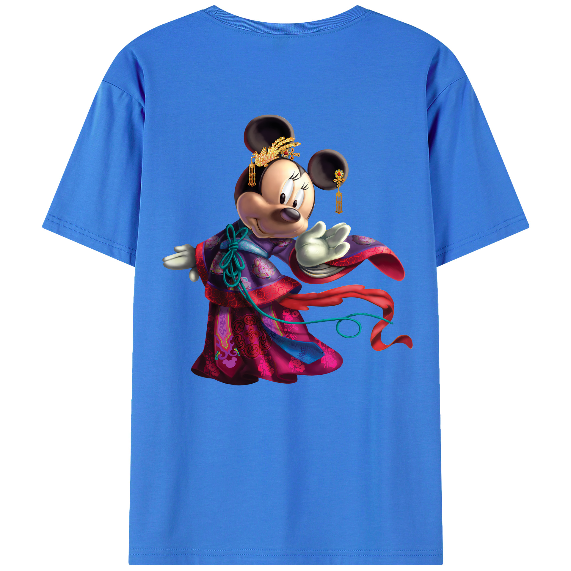 （画像用） ミッキーマウス Mickey Mouse 綿100％ メンズ半袖Tシャツ（バックプリント） 通気性