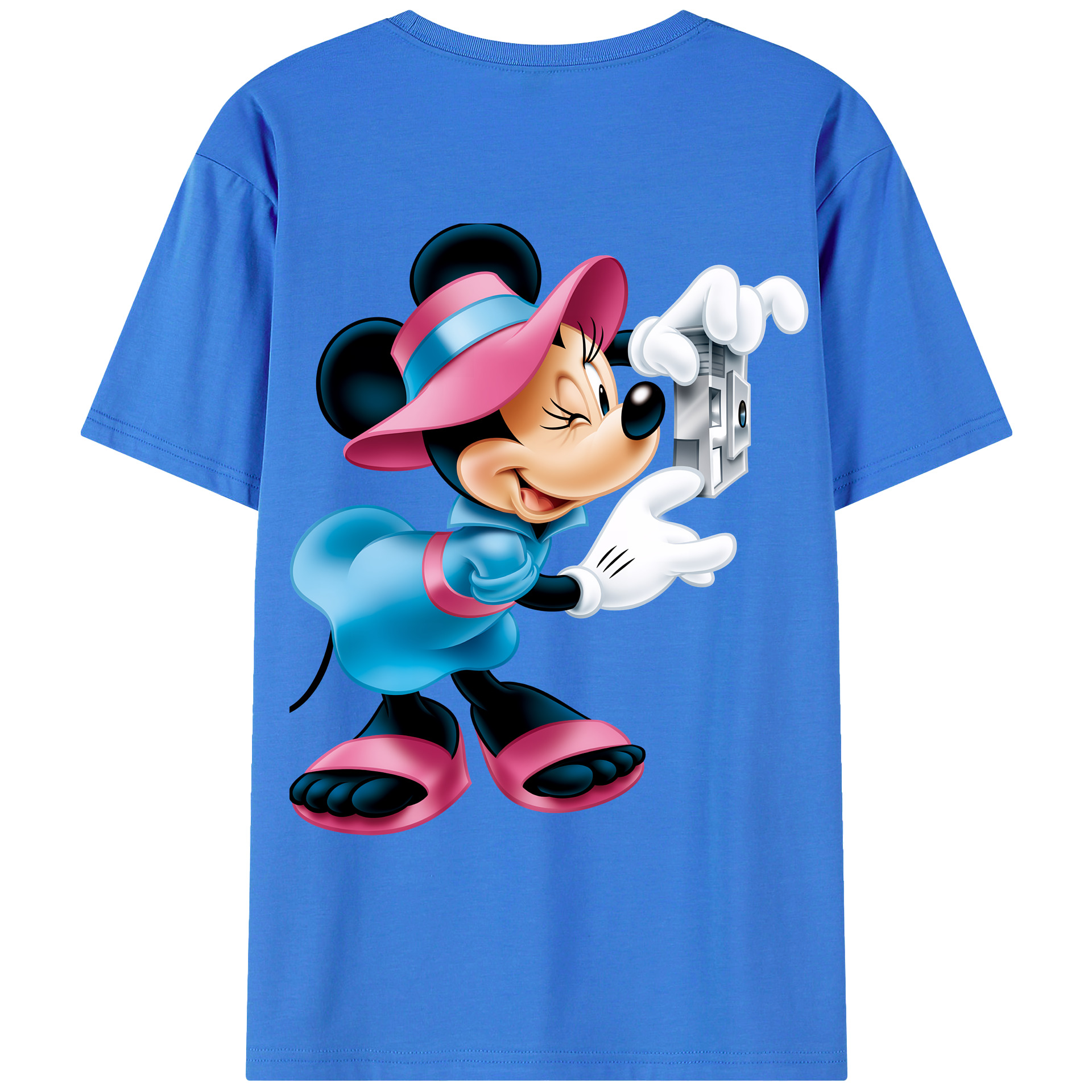 （画像用） ミッキーマウス Mickey Mouse 綿100％ メンズ半袖Tシャツ（バックプリント） 通気性