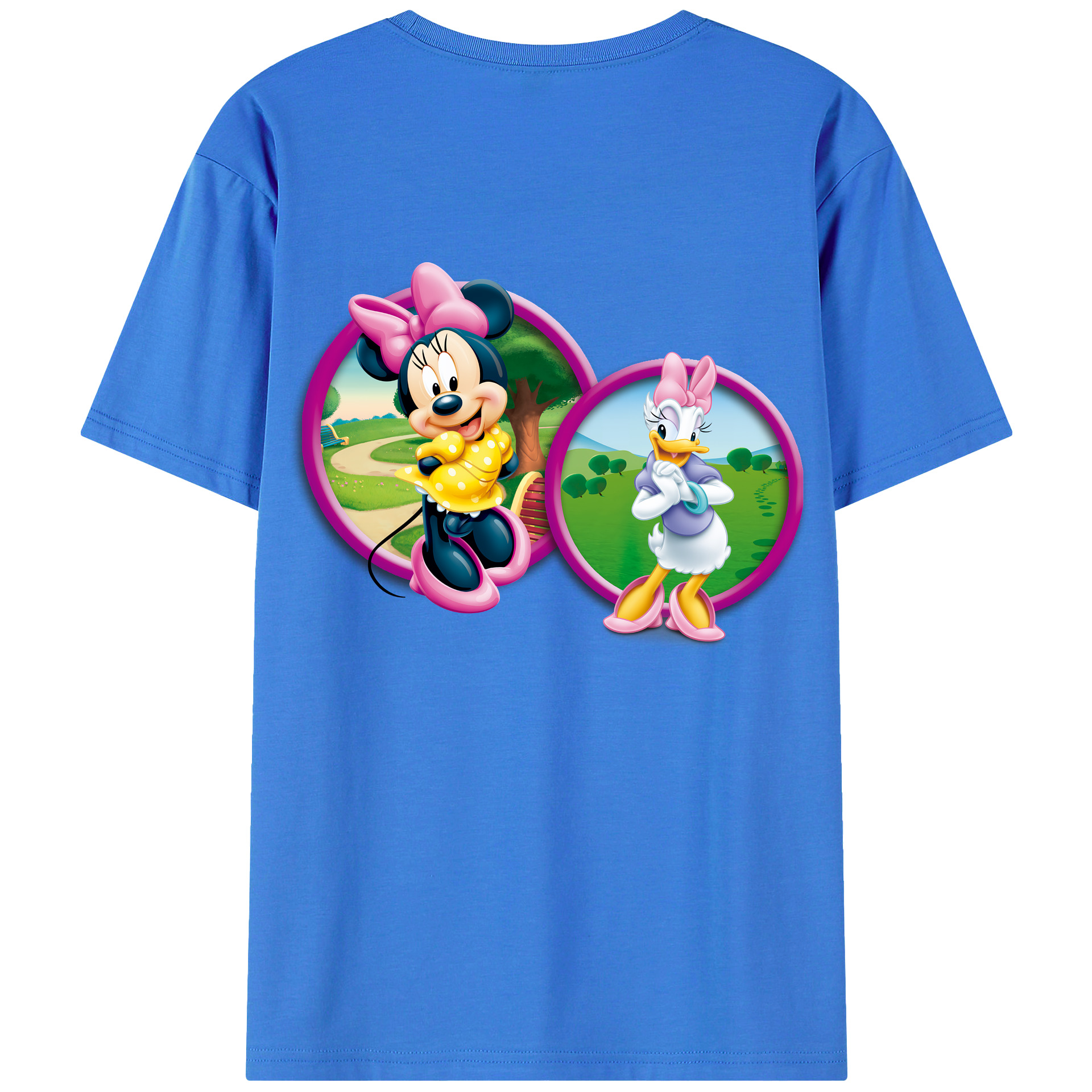 （画像用） ミッキーマウス Mickey Mouse 綿100％ メンズ半袖Tシャツ（バックプリント） 通気性