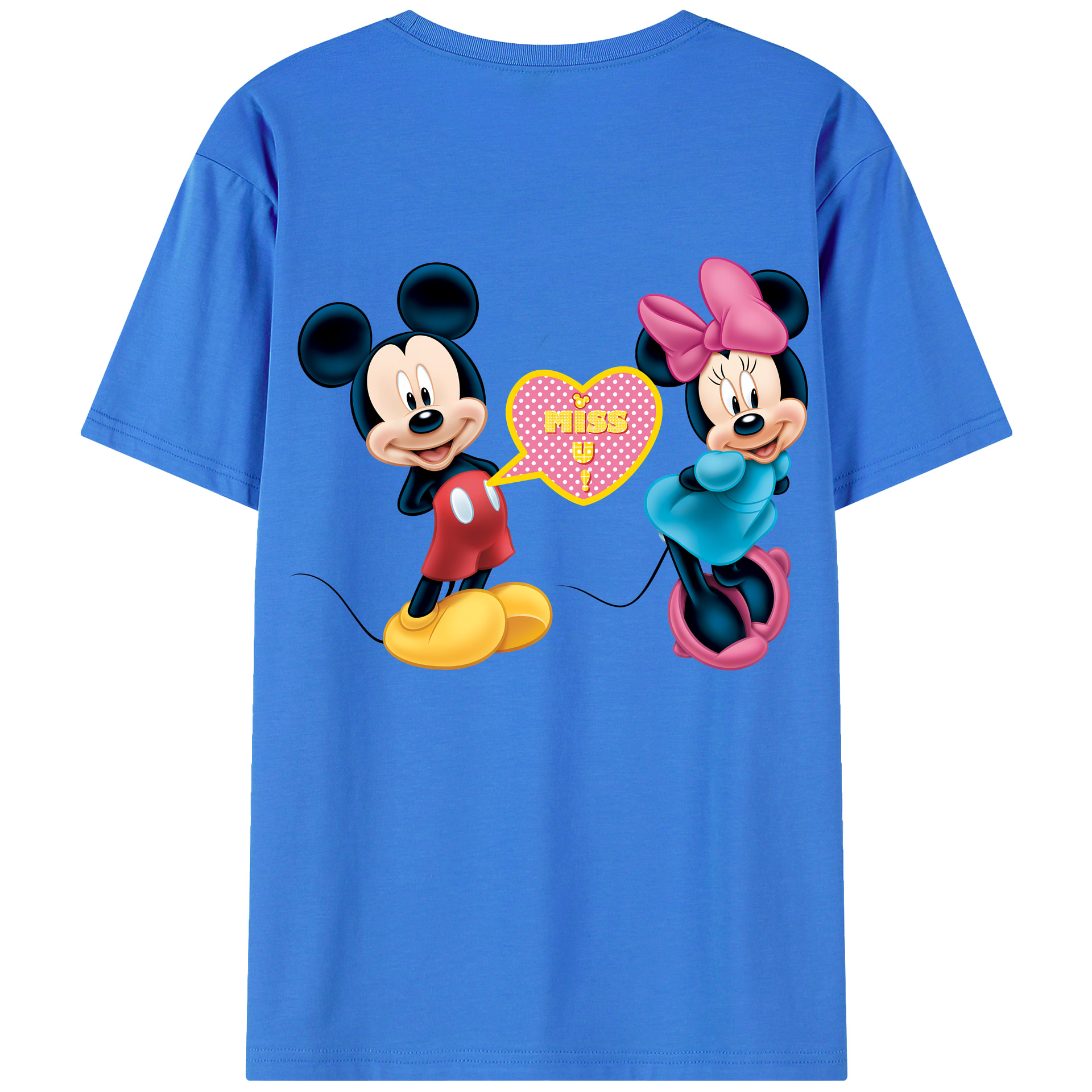 （画像用） ミッキーマウス Mickey Mouse 綿100％ メンズ半袖Tシャツ（バックプリント） 通気性