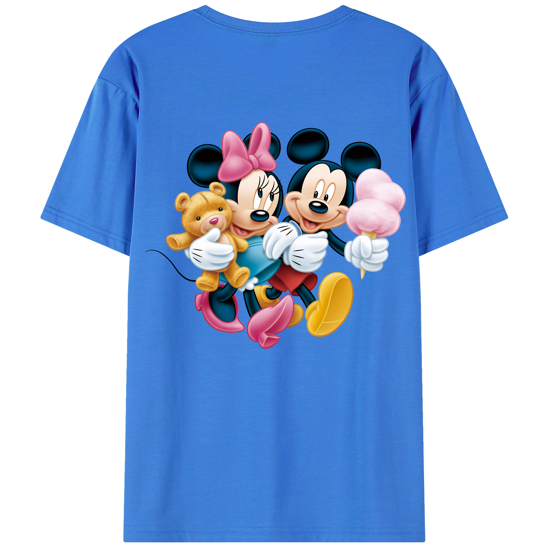 （画像用） ミッキーマウス Mickey Mouse 綿100％ メンズ半袖Tシャツ（バックプリント） 通気性