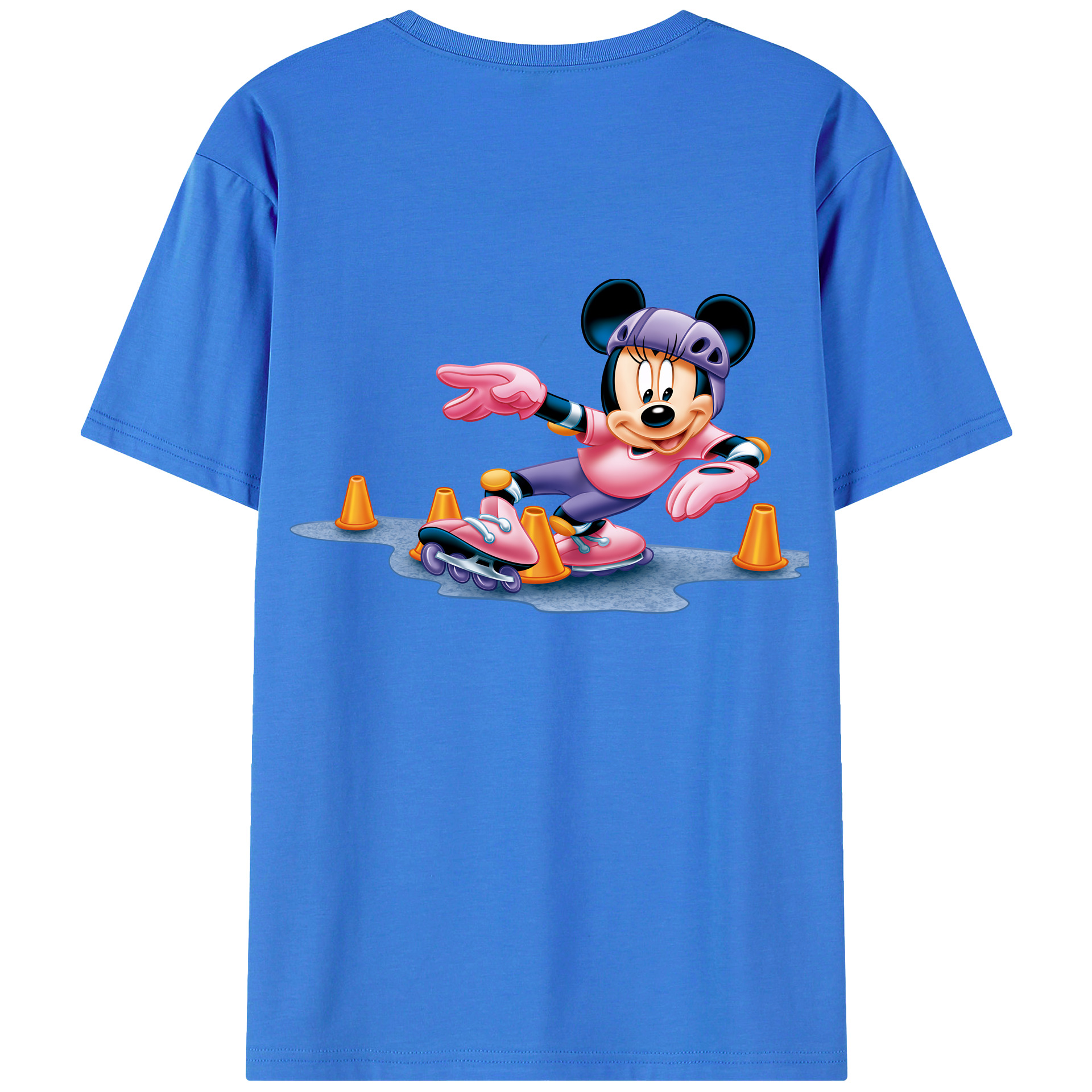 （画像用） ミッキーマウス Mickey Mouse 綿100％ メンズ半袖Tシャツ（バックプリント） 通気性