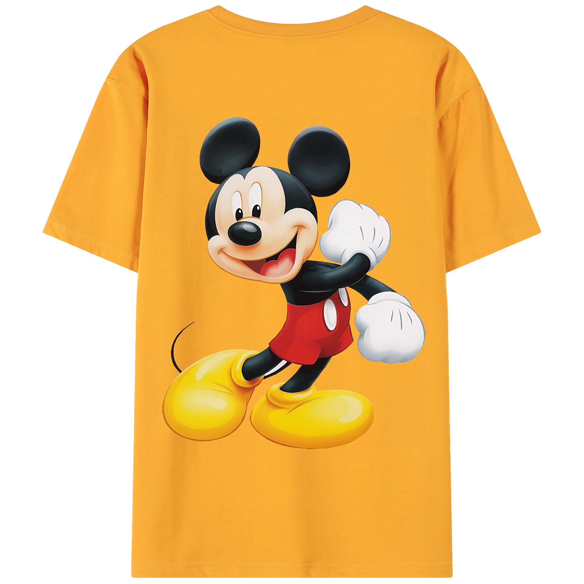 （画像用） ミッキーマウス Mickey Mouse 綿100％ メンズ半袖Tシャツ（バックプリント） 通気性