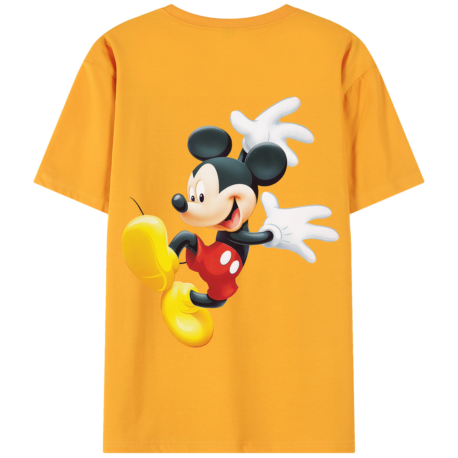 （画像用） ミッキーマウス Mickey Mouse 綿100％ メンズ半袖Tシャツ（バックプリント） 通気性