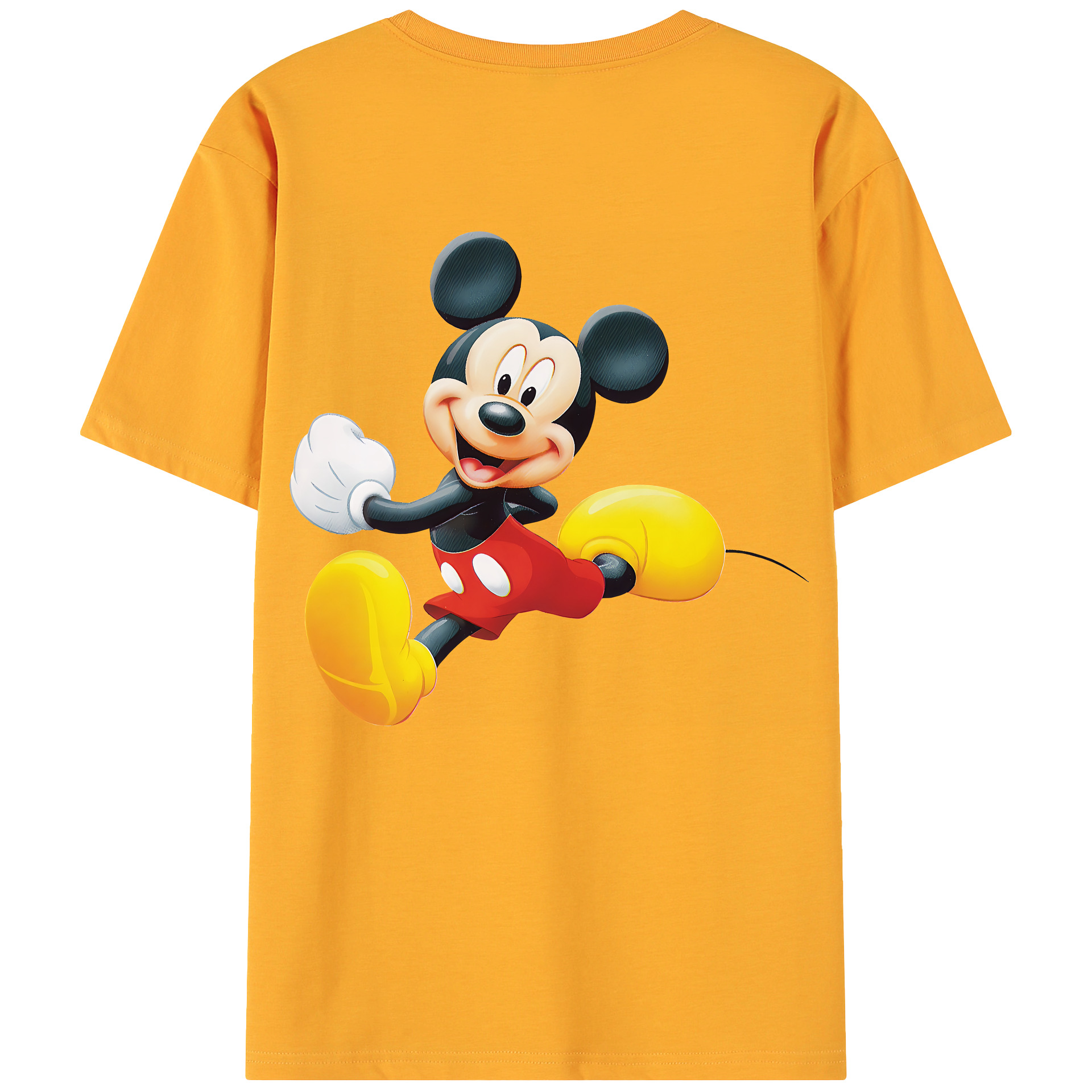 （画像用） ミッキーマウス Mickey Mouse 綿100％ メンズ半袖Tシャツ（バックプリント） 通気性