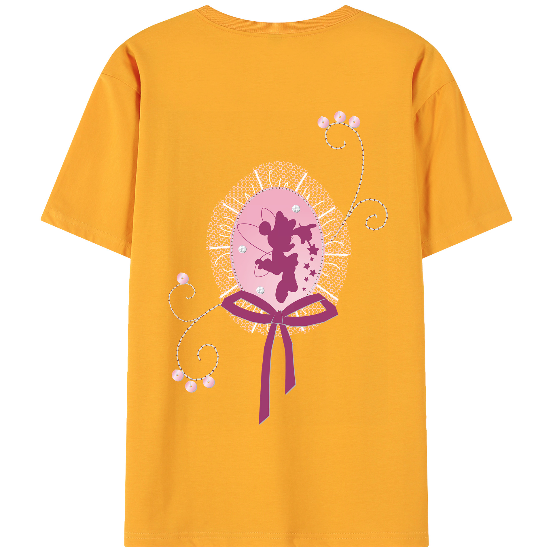 （画像用） ミッキーマウス Mickey Mouse 綿100％ メンズ半袖Tシャツ（バックプリント） 通気性