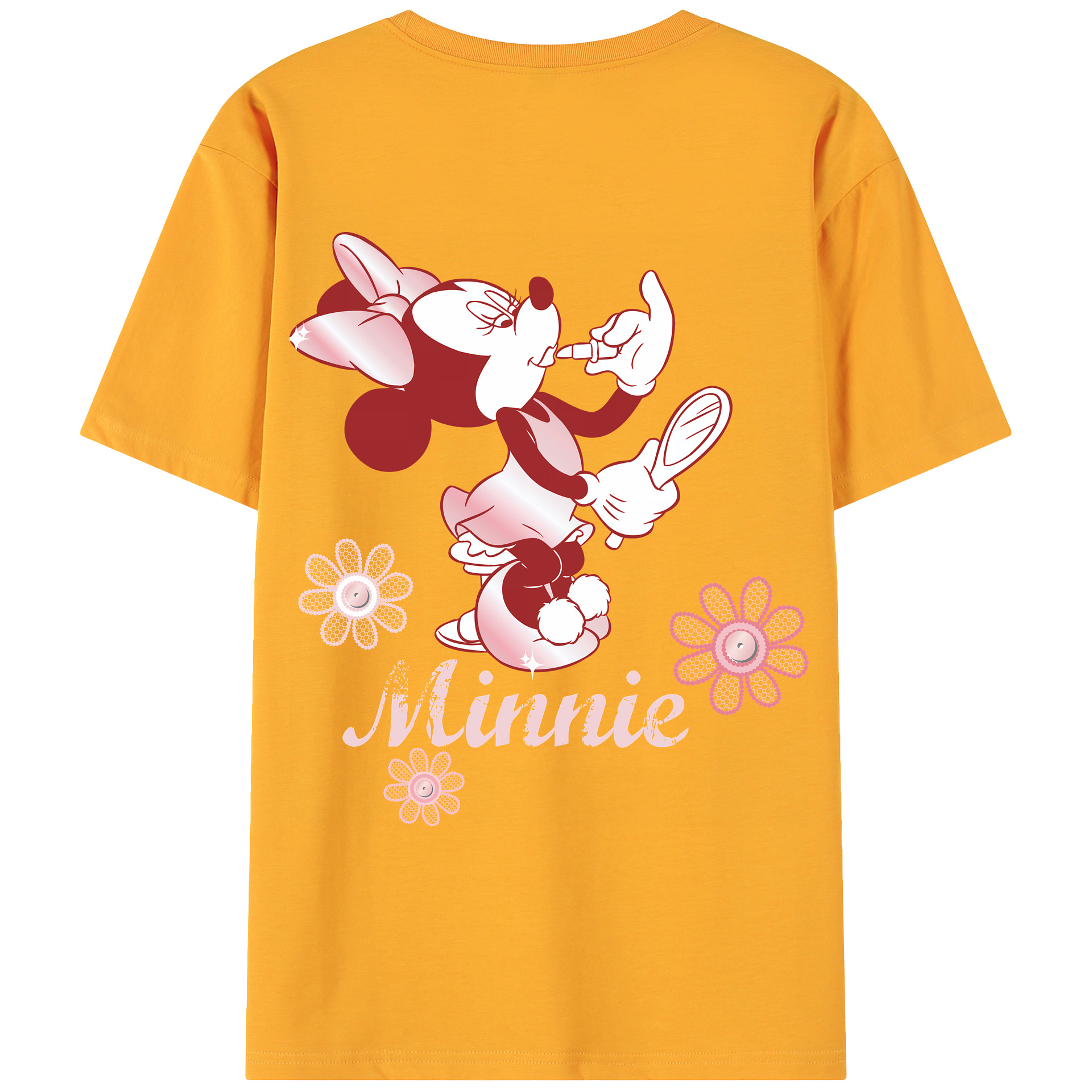 （画像用） ミッキーマウス Mickey Mouse 綿100％ メンズ半袖Tシャツ（バックプリント） 通気性