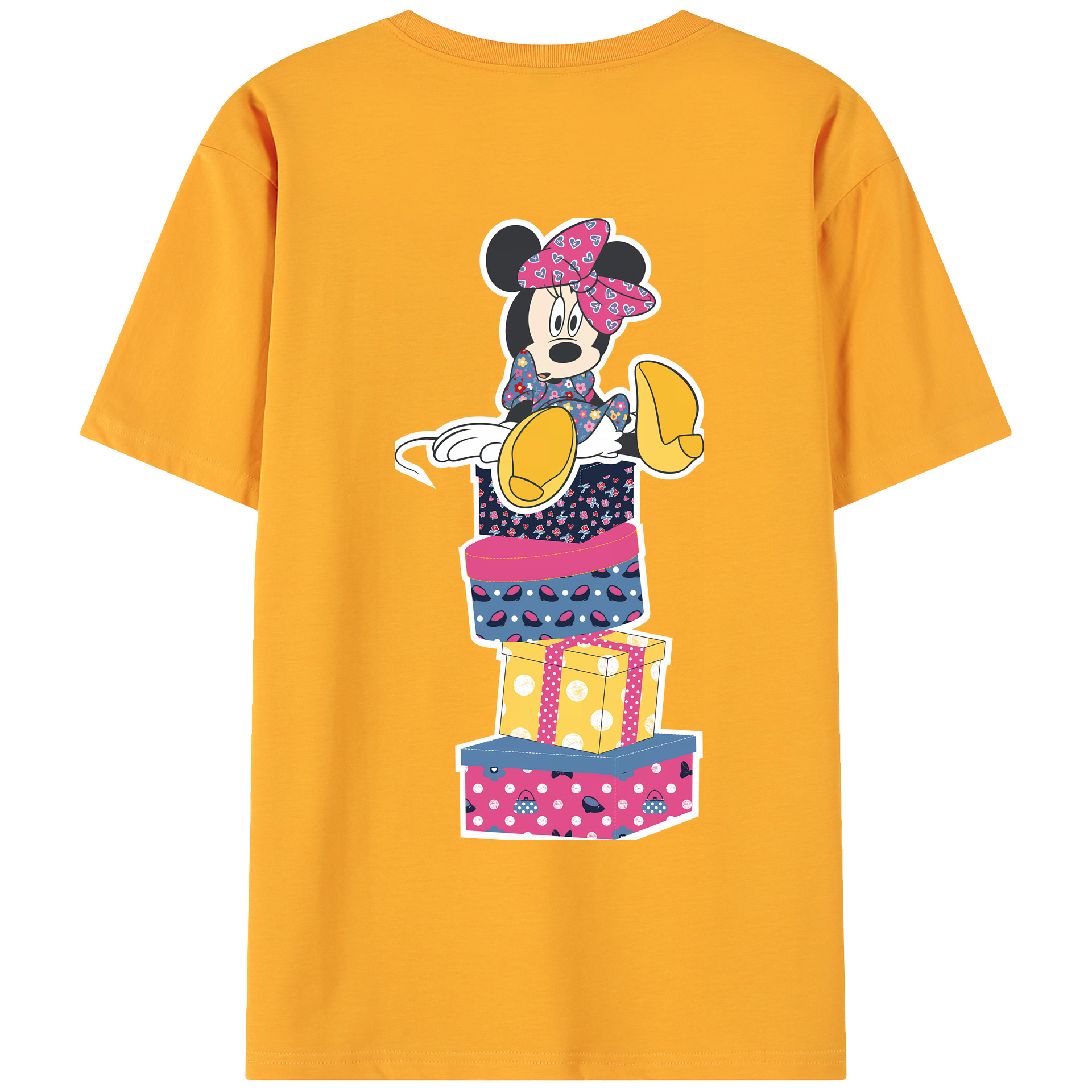 （画像用） ミッキーマウス Mickey Mouse 綿100％ メンズ半袖Tシャツ（バックプリント） 通気性