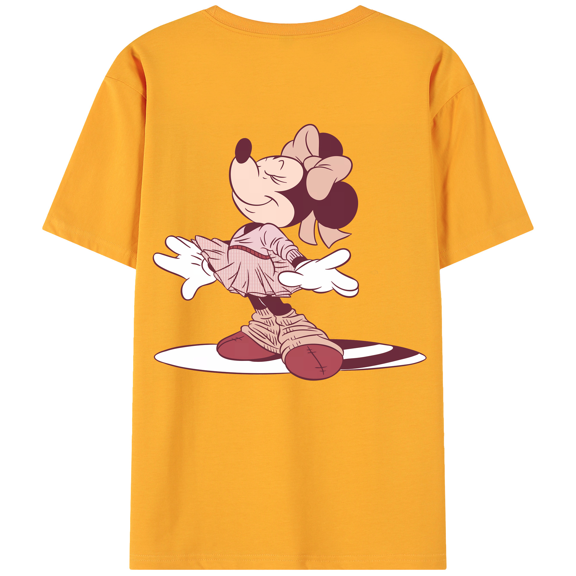 （画像用） ミッキーマウス Mickey Mouse 綿100％ メンズ半袖Tシャツ（バックプリント） 通気性
