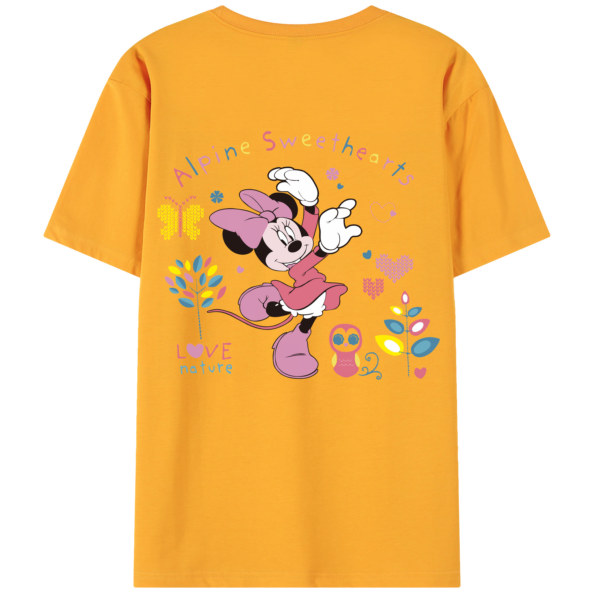 （画像用） ミッキーマウス Mickey Mouse 綿100％ メンズ半袖Tシャツ（バックプリント） 通気性