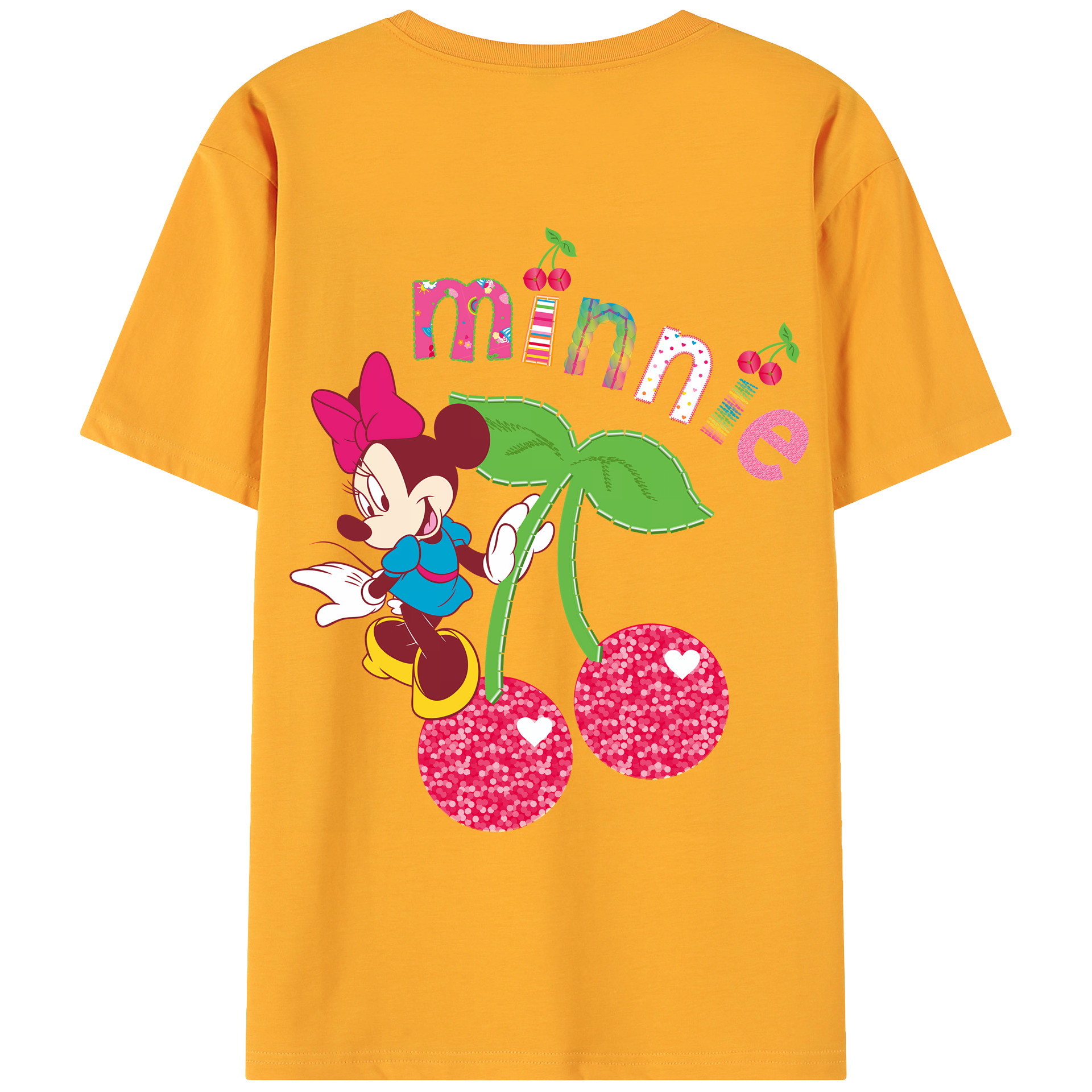 （画像用） ミッキーマウス Mickey Mouse 綿100％ メンズ半袖Tシャツ（バックプリント） 通気性