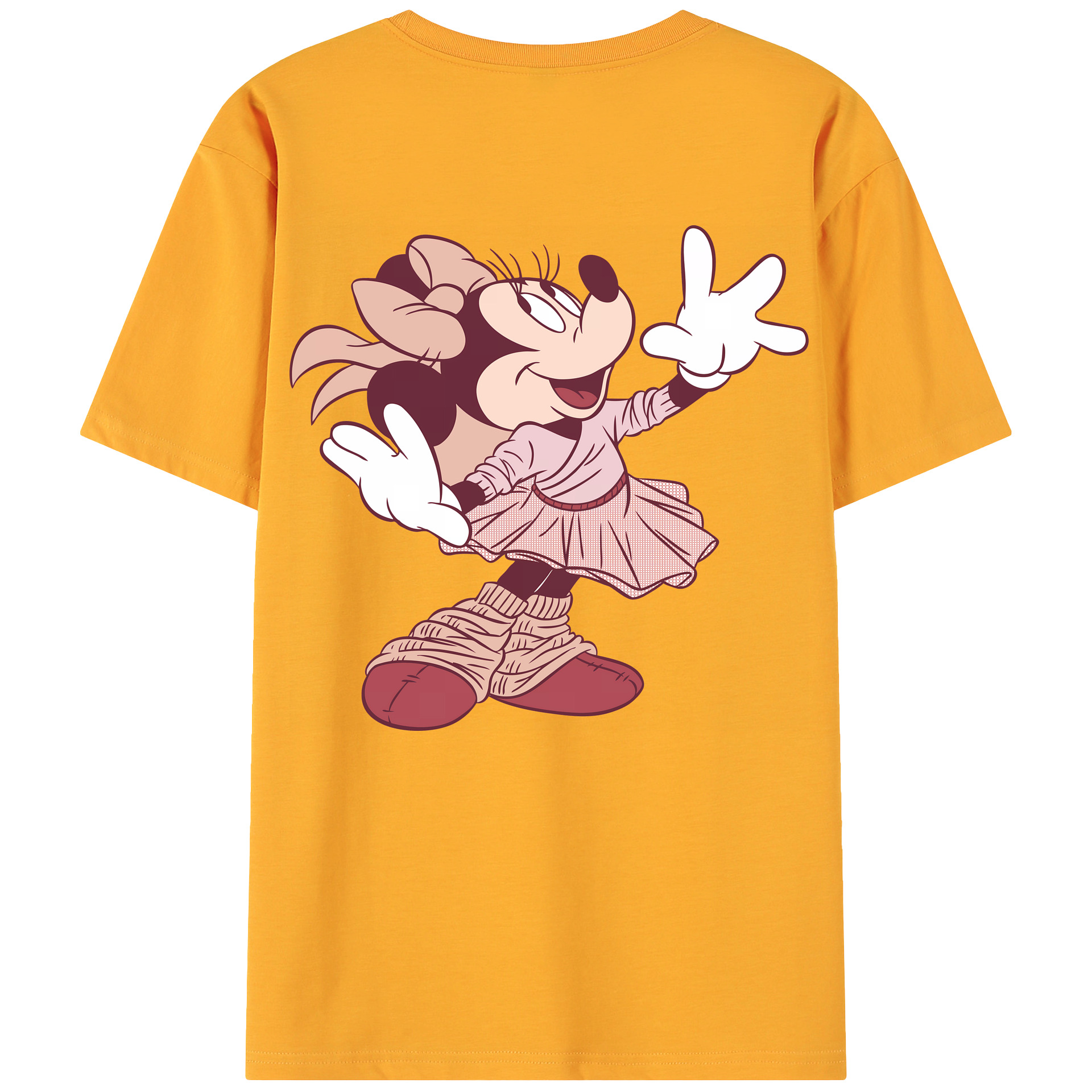 （画像用） ミッキーマウス Mickey Mouse 綿100％ メンズ半袖Tシャツ（バックプリント） 通気性
