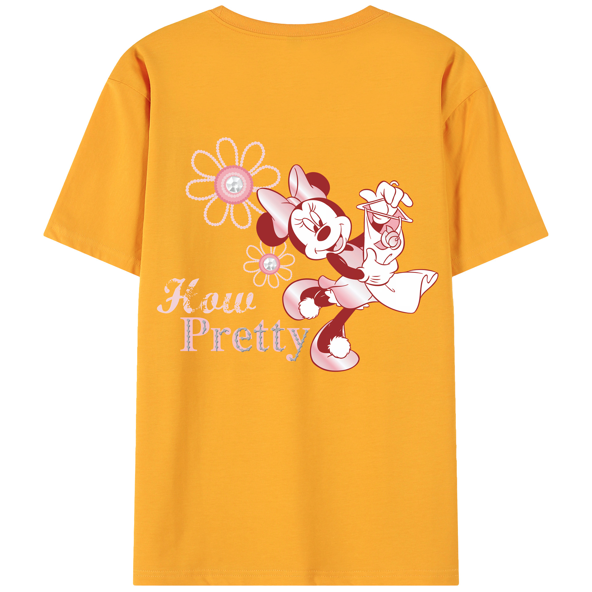（画像用） ミッキーマウス Mickey Mouse 綿100％ メンズ半袖Tシャツ（バックプリント） 通気性