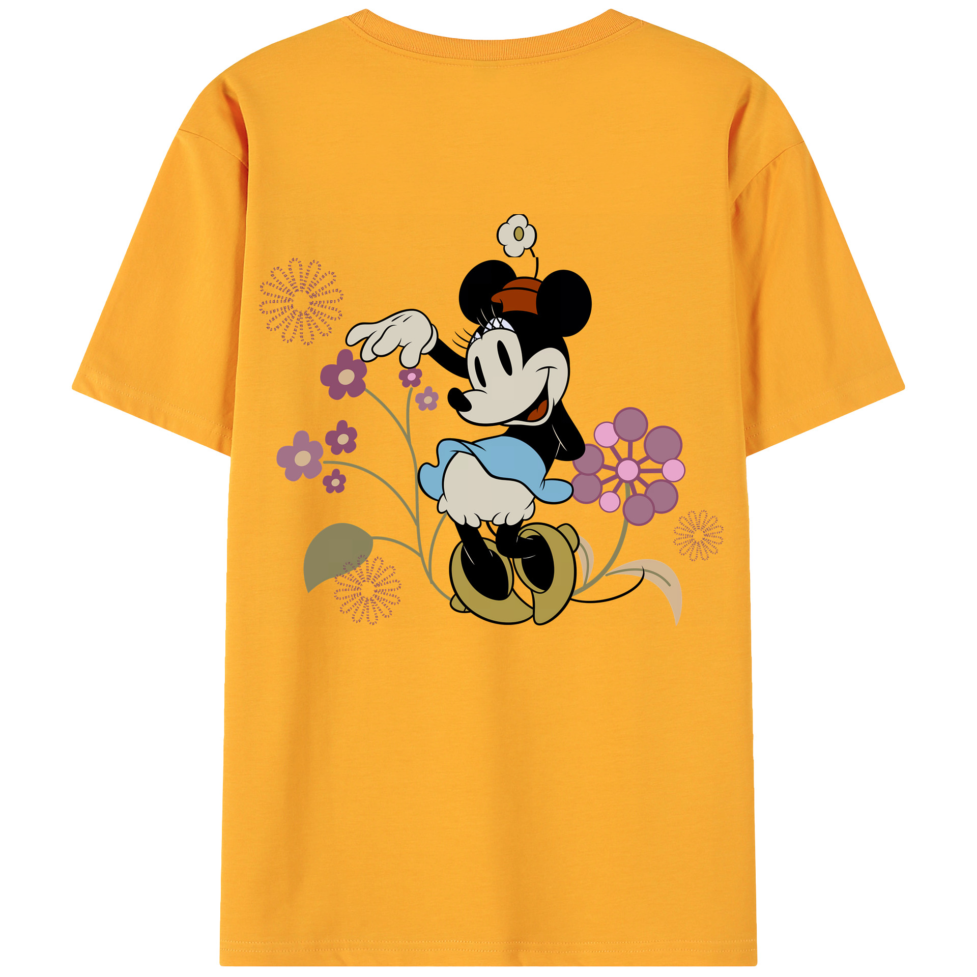 （画像用） ミッキーマウス Mickey Mouse 綿100％ メンズ半袖Tシャツ（バックプリント） 通気性