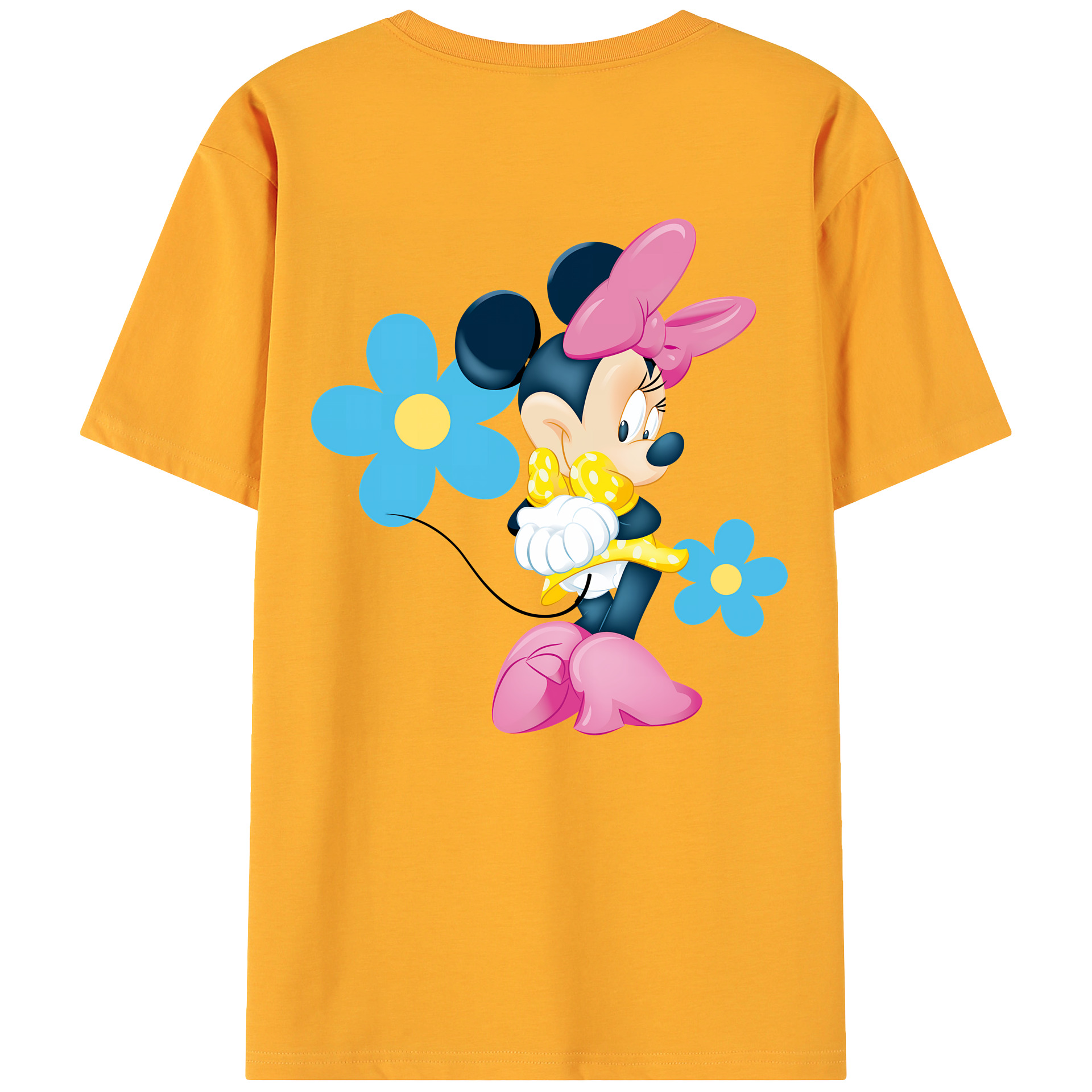 （画像用） ミッキーマウス Mickey Mouse 綿100％ メンズ半袖Tシャツ（バックプリント） 通気性