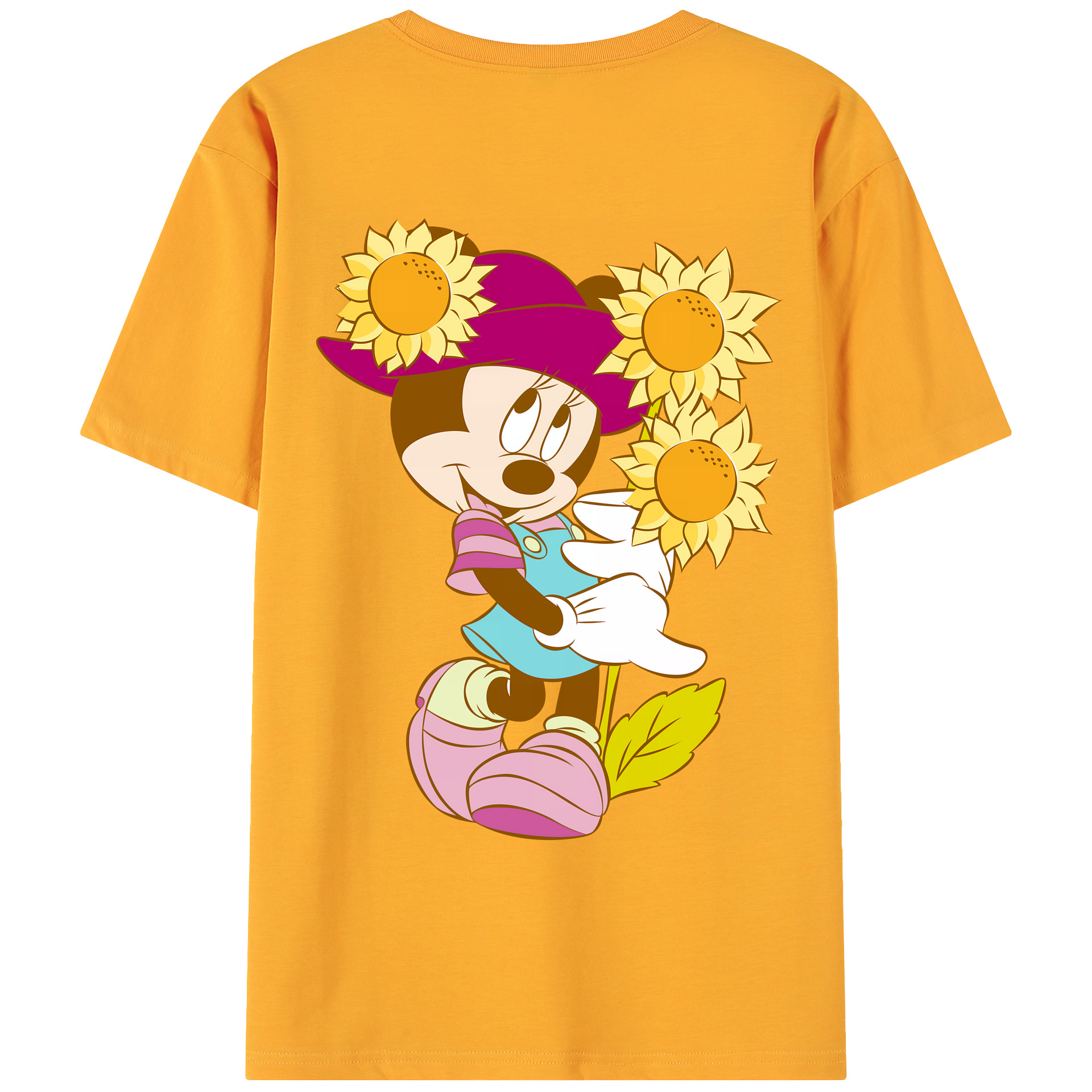 （画像用） ミッキーマウス Mickey Mouse 綿100％ メンズ半袖Tシャツ（バックプリント） 通気性