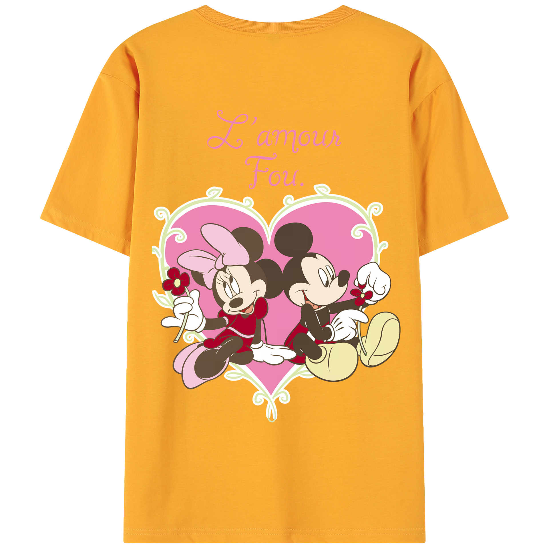 （画像用） ミッキーマウス Mickey Mouse 綿100％ メンズ半袖Tシャツ（バックプリント） 通気性