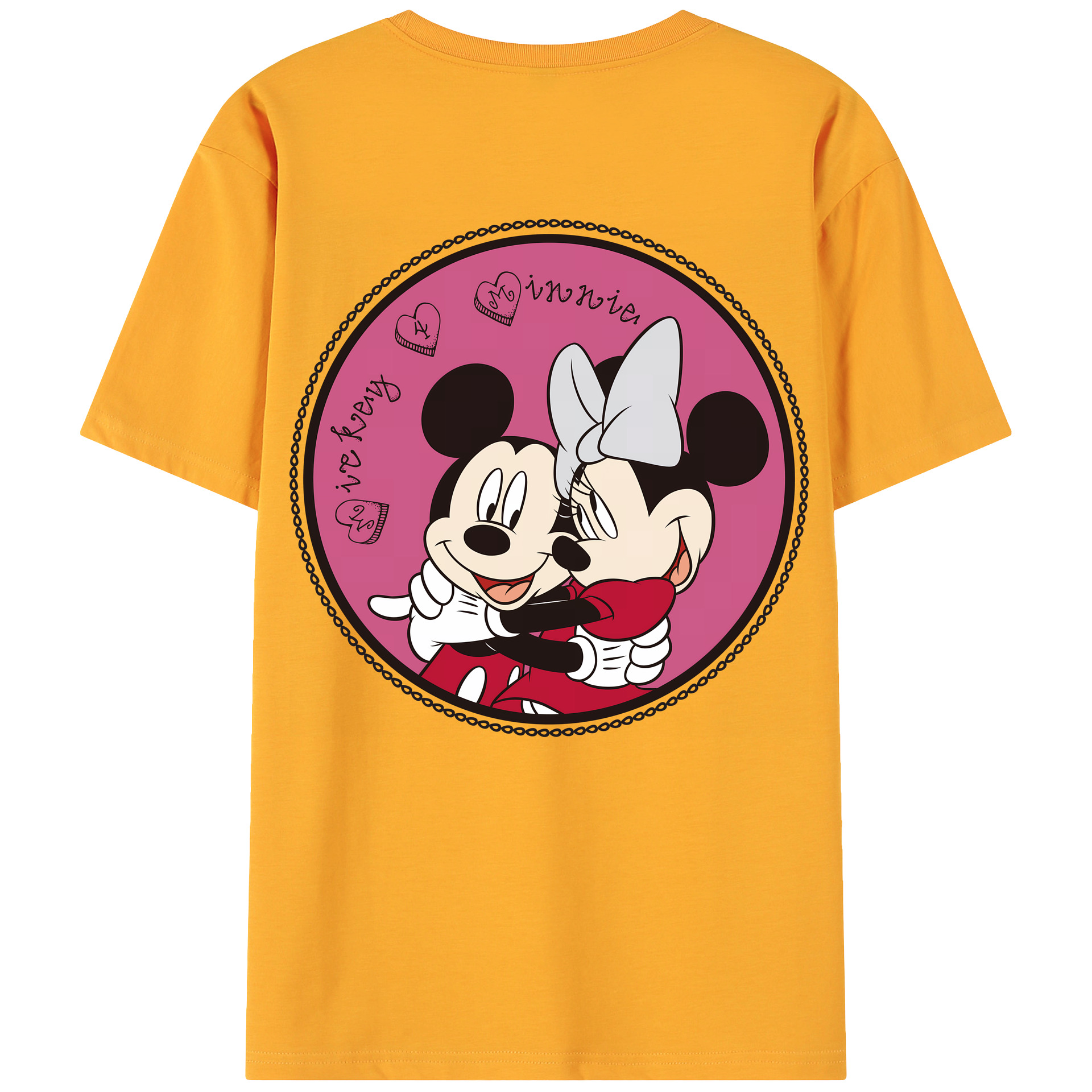 （画像用） ミッキーマウス Mickey Mouse 綿100％ メンズ半袖Tシャツ（バックプリント） 通気性