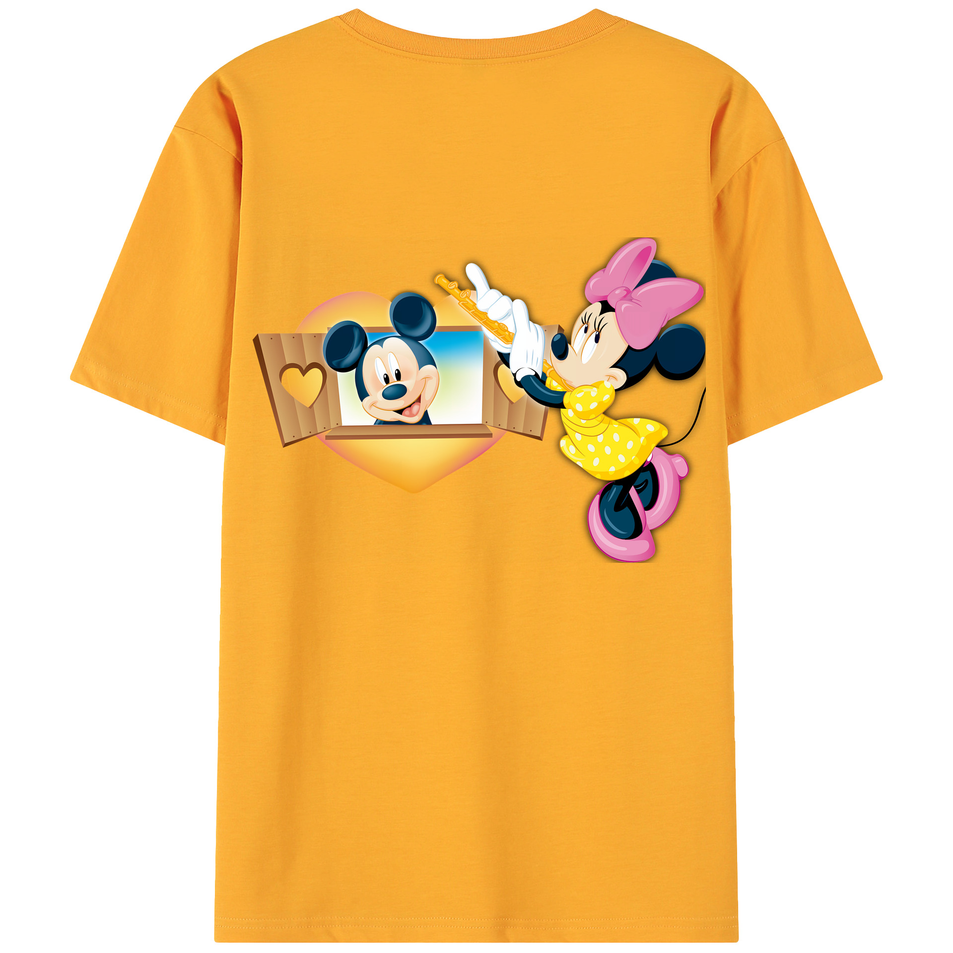 （画像用） ミッキーマウス Mickey Mouse 綿100％ メンズ半袖Tシャツ（バックプリント） 通気性