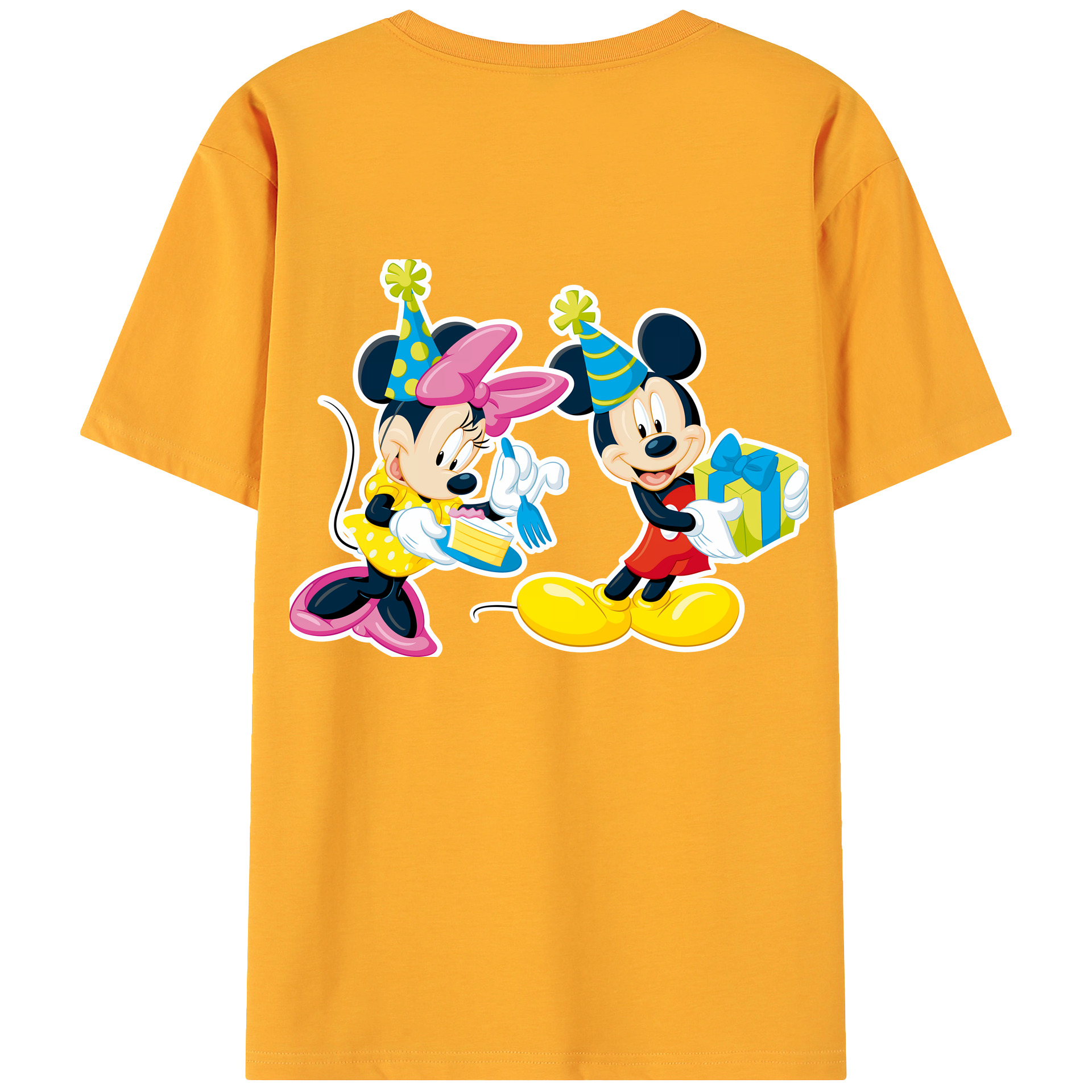 （画像用） ミッキーマウス Mickey Mouse 綿100％ メンズ半袖Tシャツ（バックプリント） 通気性