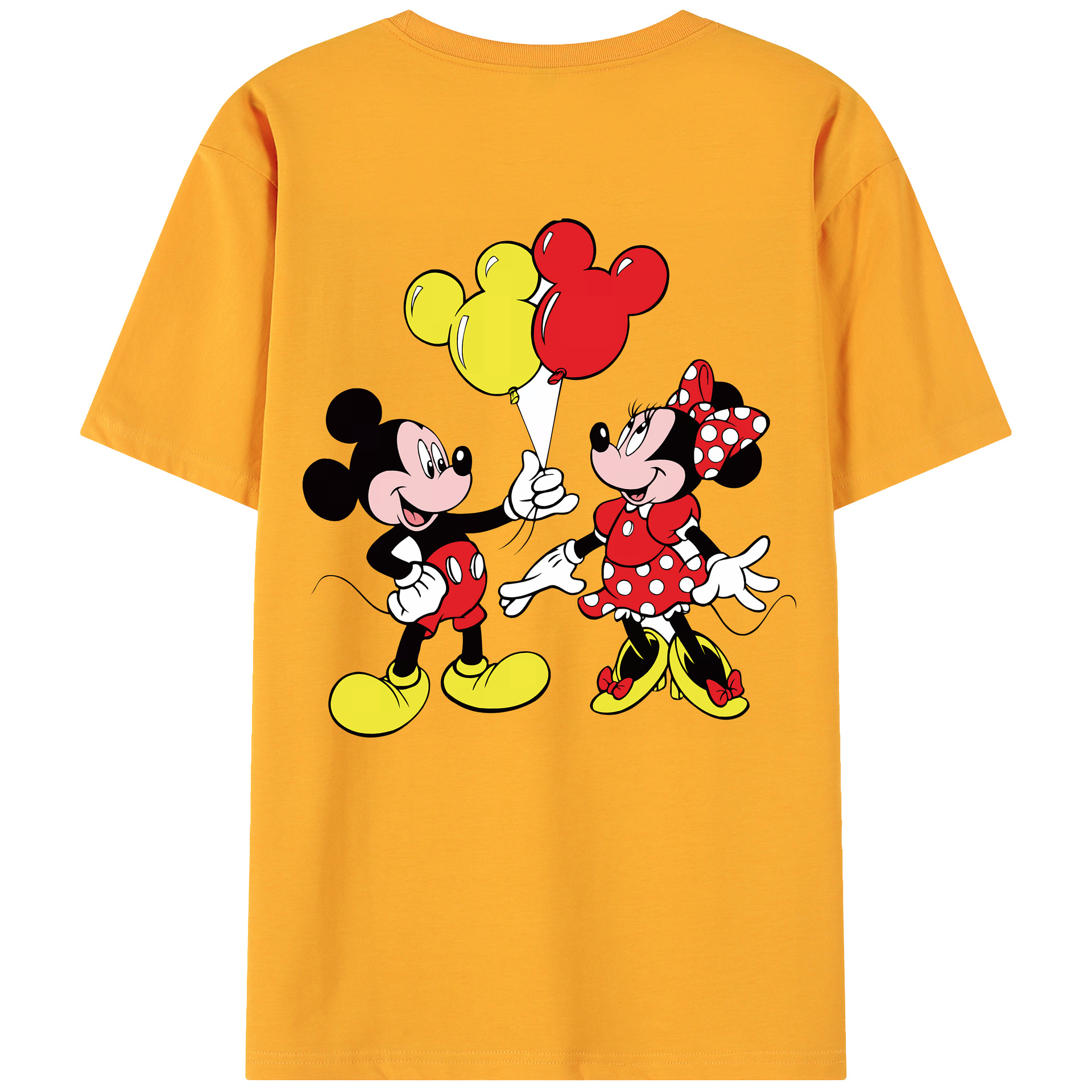 （画像用） ミッキーマウス Mickey Mouse 綿100％ メンズ半袖Tシャツ（バックプリント） 通気性