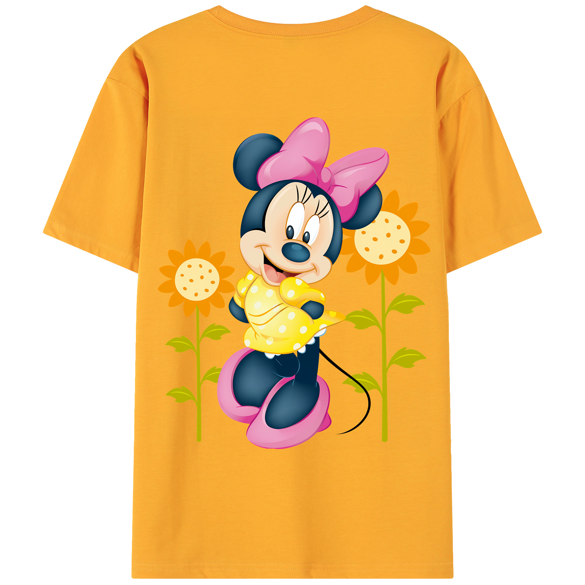 （画像用） ミッキーマウス Mickey Mouse 綿100％ メンズ半袖Tシャツ（バックプリント） 通気性