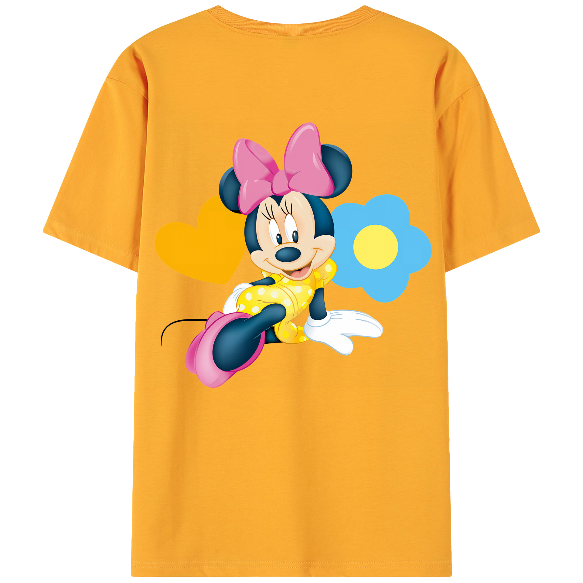 （画像用） ミッキーマウス Mickey Mouse 綿100％ メンズ半袖Tシャツ（バックプリント） 通気性