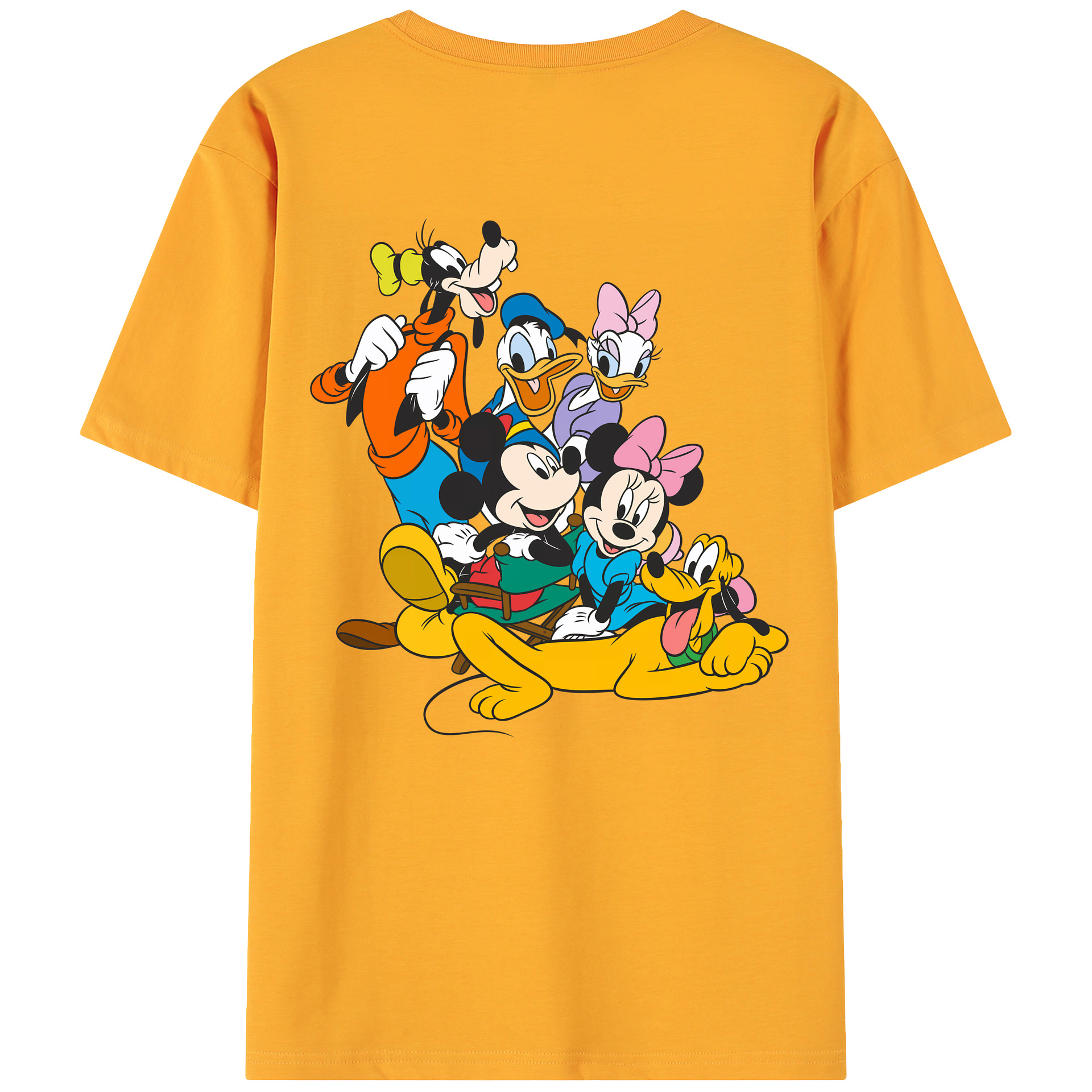 （画像用） ミッキーマウス Mickey Mouse 綿100％ メンズ半袖Tシャツ（バックプリント） 通気性