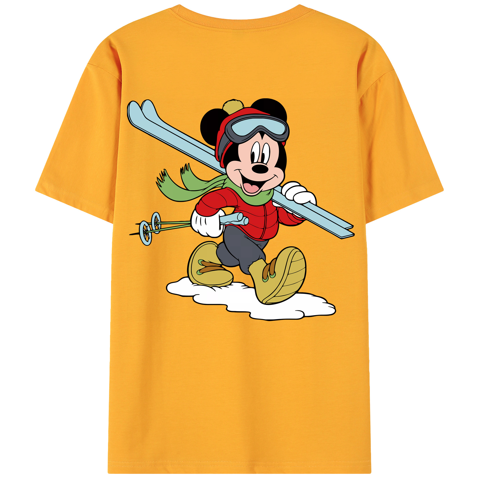 （画像用） ミッキーマウス Mickey Mouse 綿100％ メンズ半袖Tシャツ（バックプリント） 通気性
