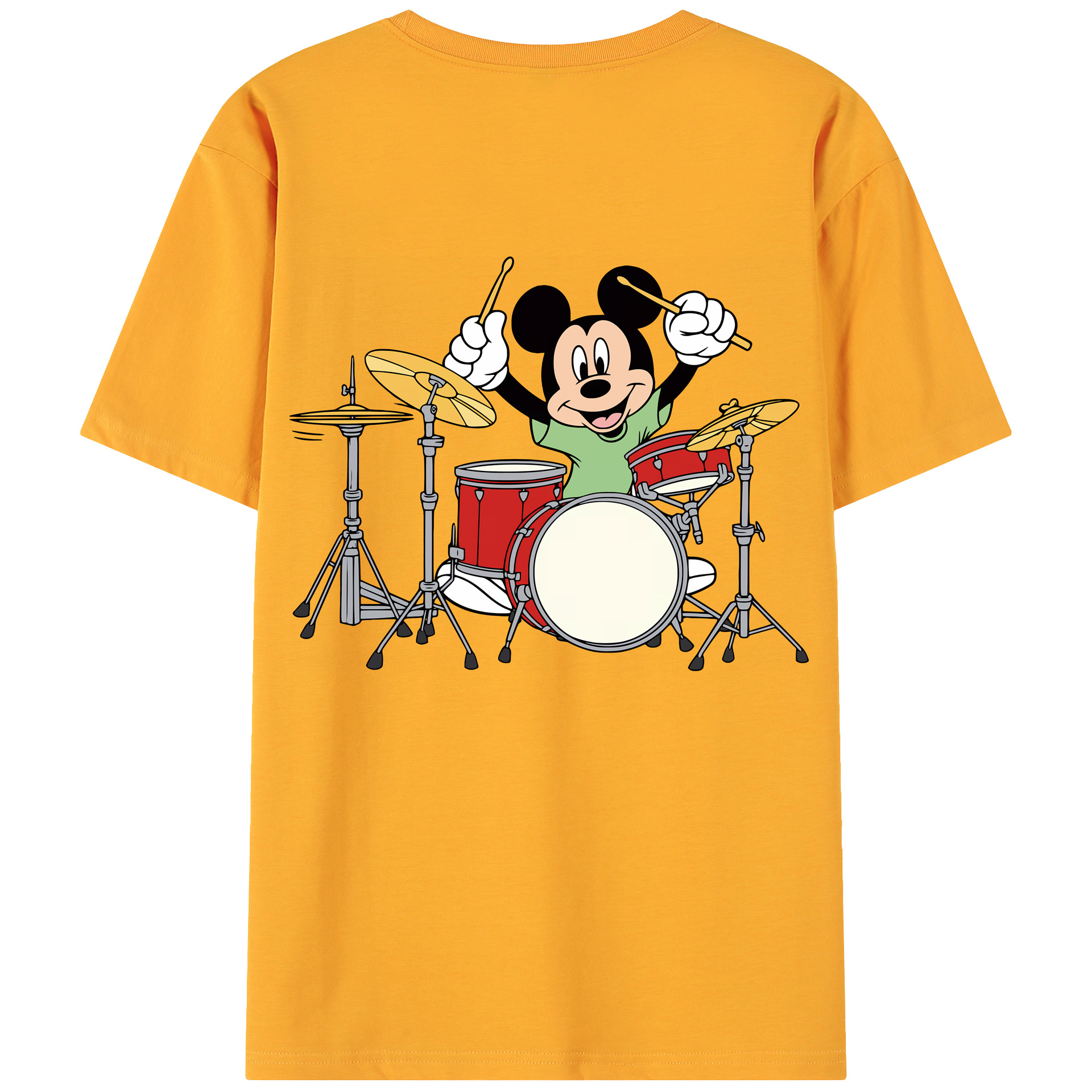 （画像用） ミッキーマウス Mickey Mouse 綿100％ メンズ半袖Tシャツ（バックプリント） 通気性