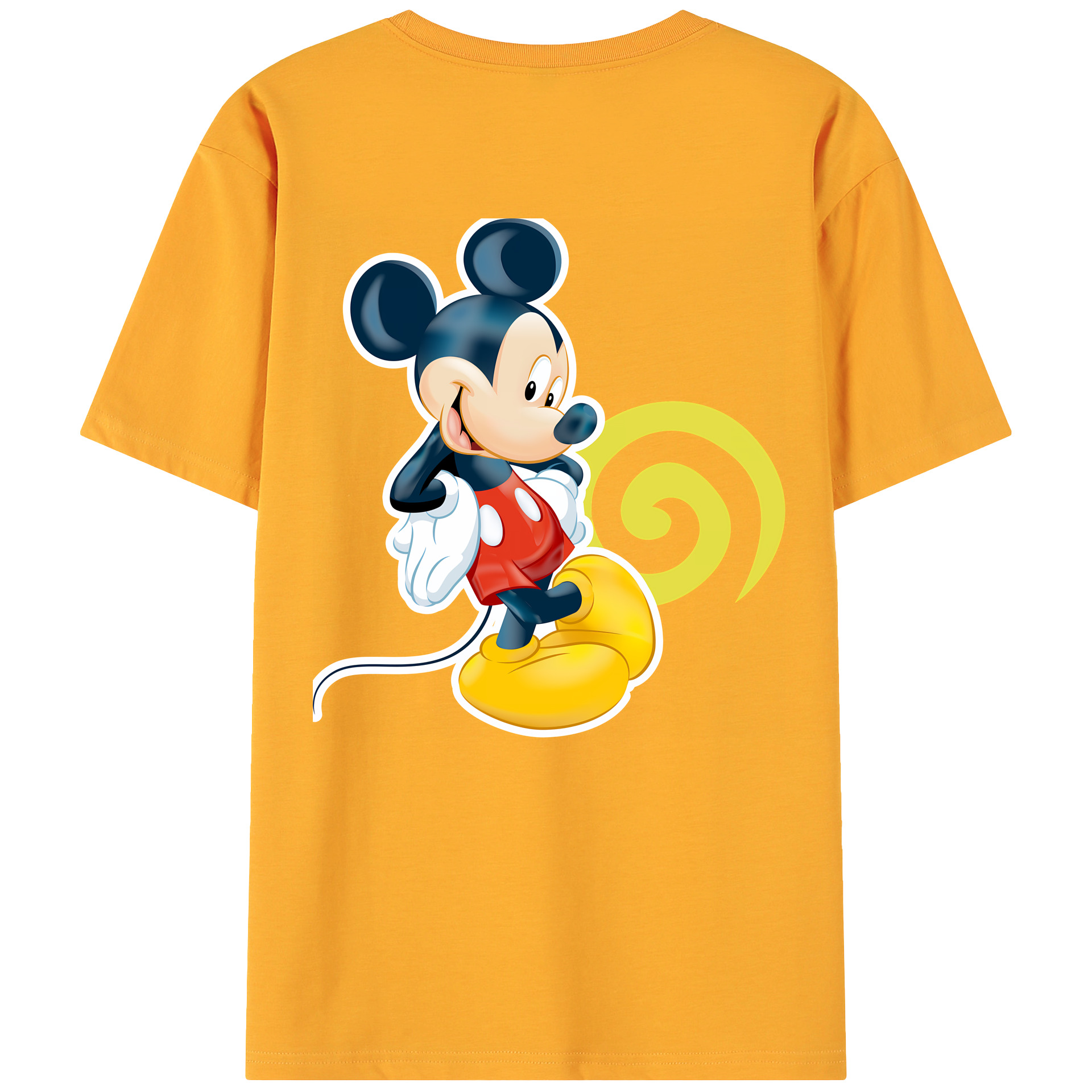 （画像用） ミッキーマウス Mickey Mouse 綿100％ メンズ半袖Tシャツ（バックプリント） 通気性