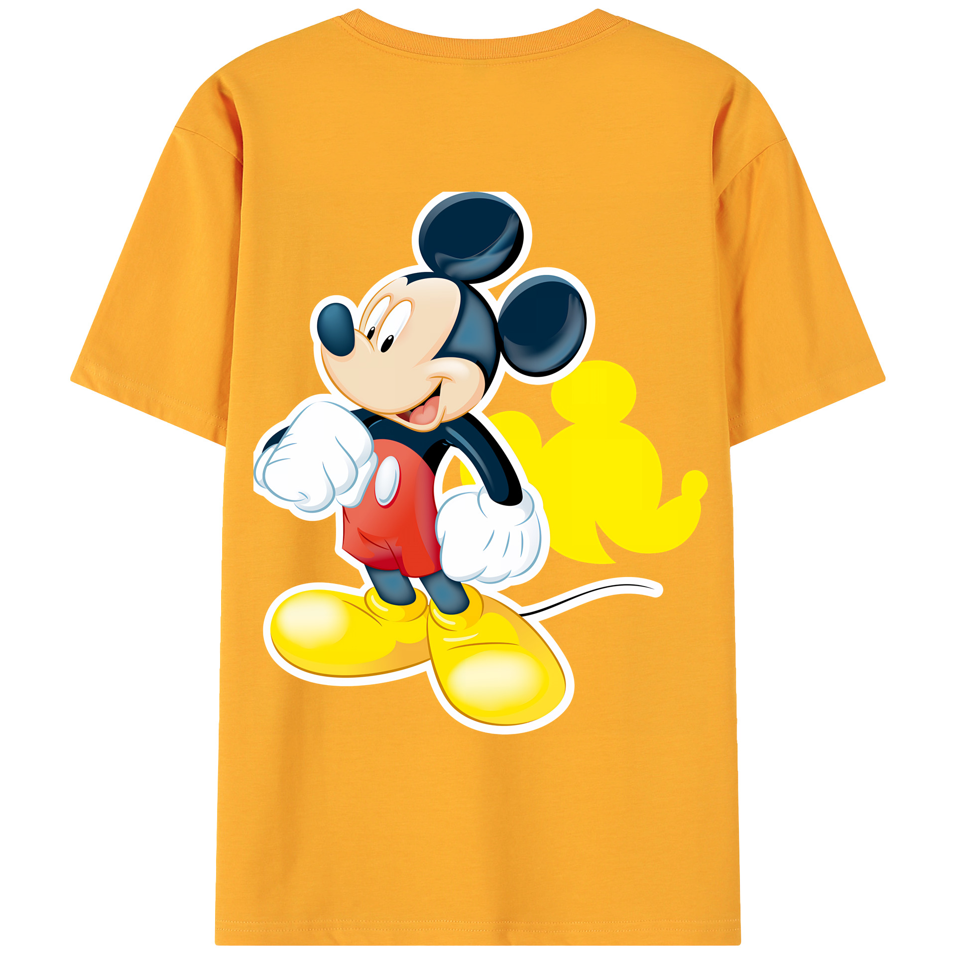 （画像用） ミッキーマウス Mickey Mouse 綿100％ メンズ半袖Tシャツ（バックプリント） 通気性