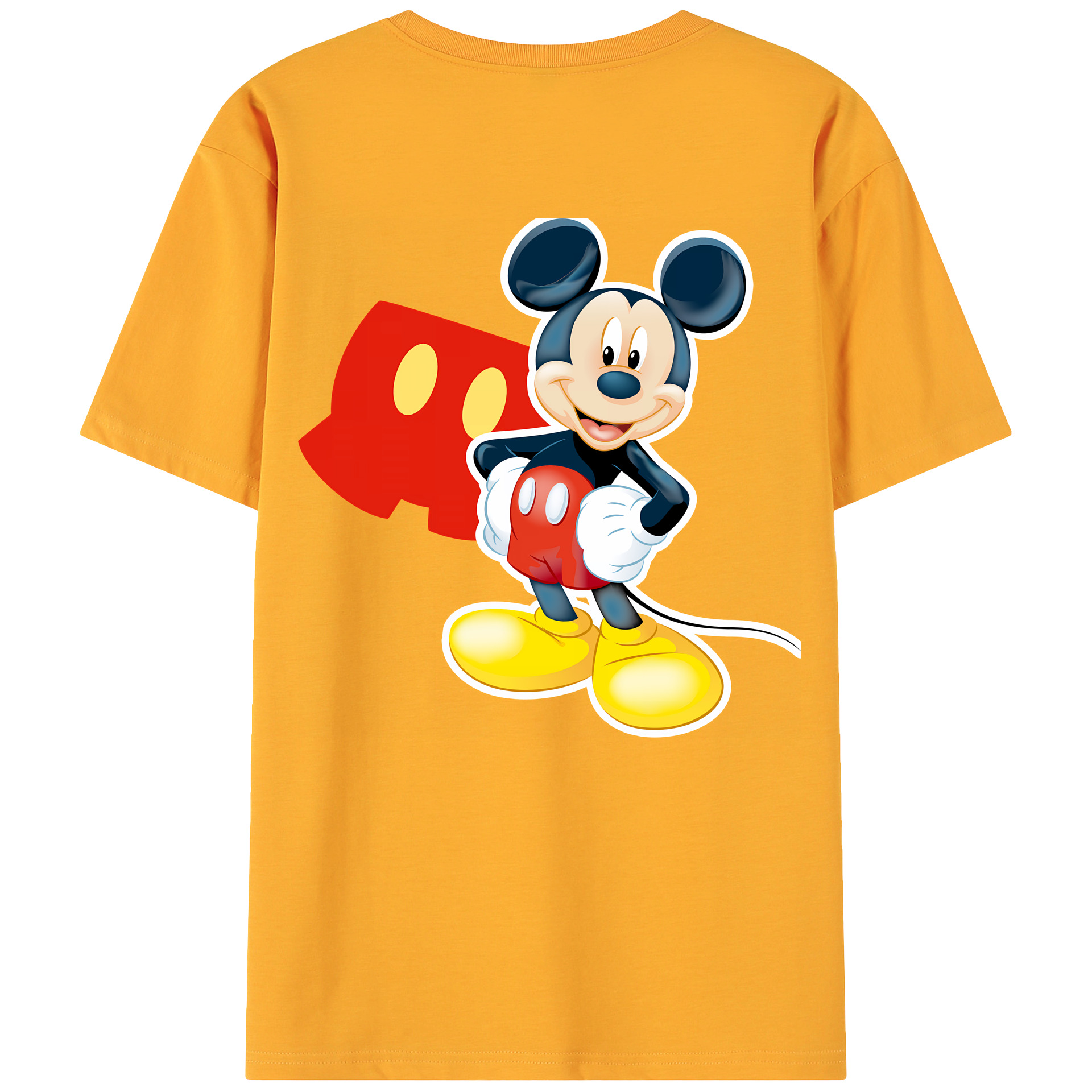 （画像用） ミッキーマウス Mickey Mouse 綿100％ メンズ半袖Tシャツ（バックプリント） 通気性