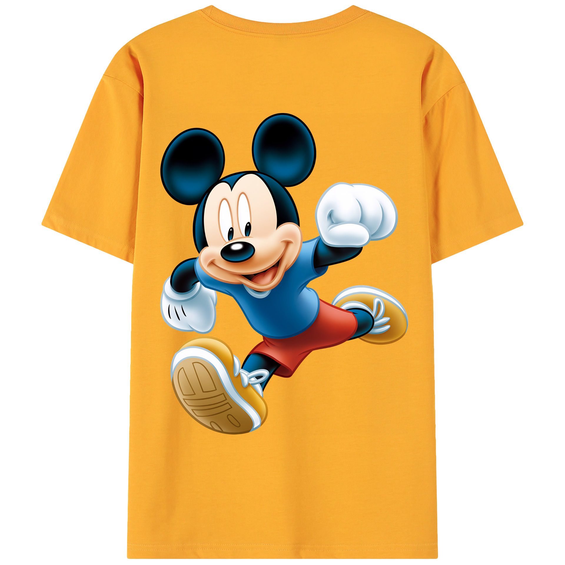 （画像用） ミッキーマウス Mickey Mouse 綿100％ メンズ半袖Tシャツ（バックプリント） 通気性