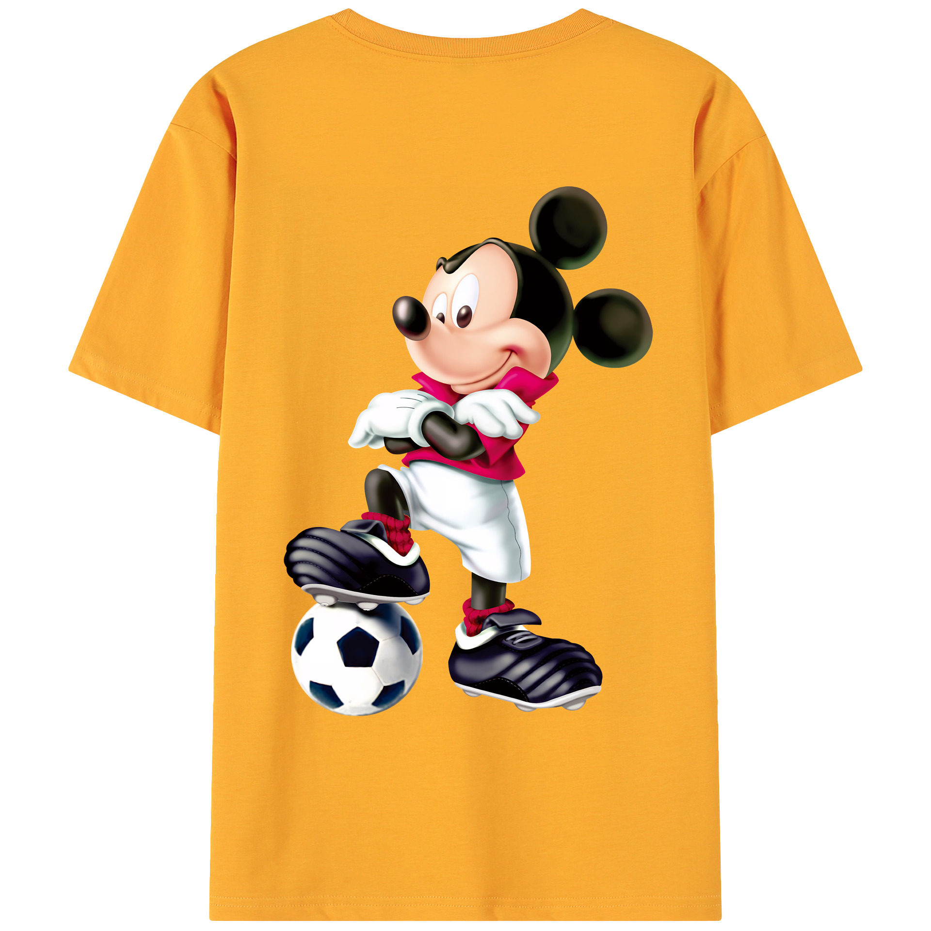 （画像用） ミッキーマウス Mickey Mouse 綿100％ メンズ半袖Tシャツ（バックプリント） 通気性