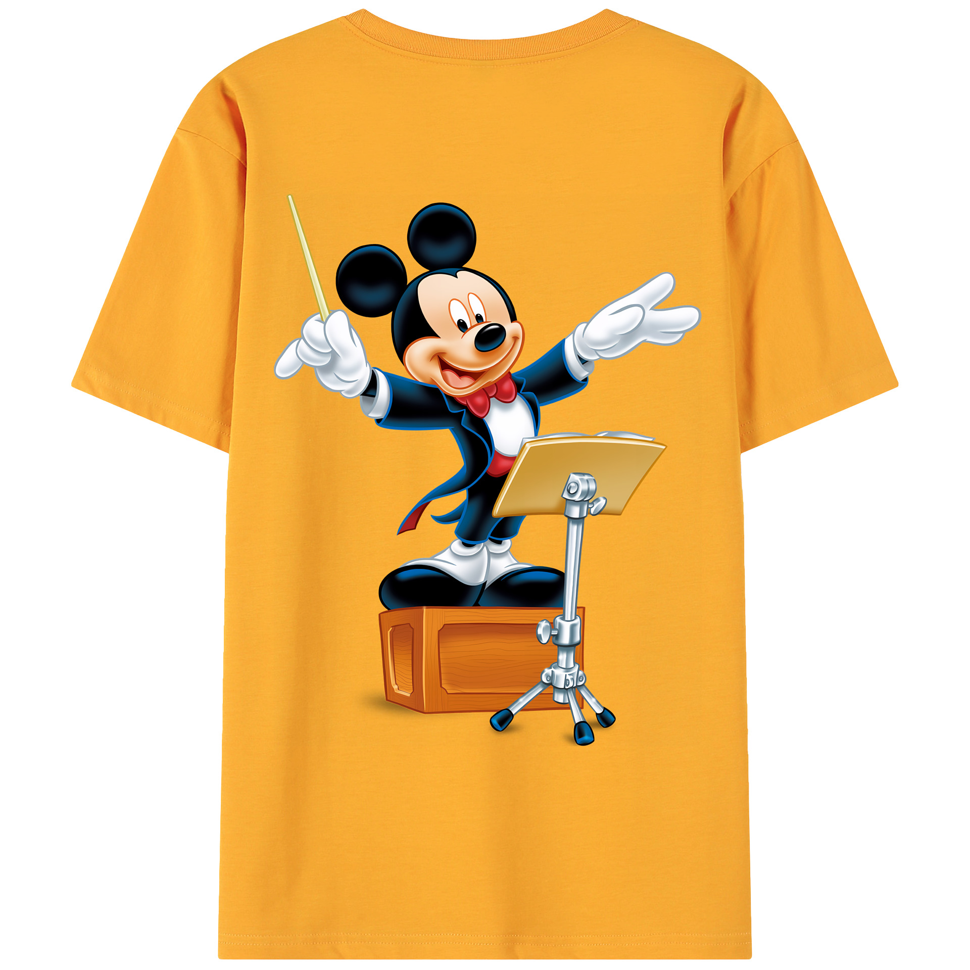 （画像用） ミッキーマウス Mickey Mouse 綿100％ メンズ半袖Tシャツ（バックプリント） 通気性