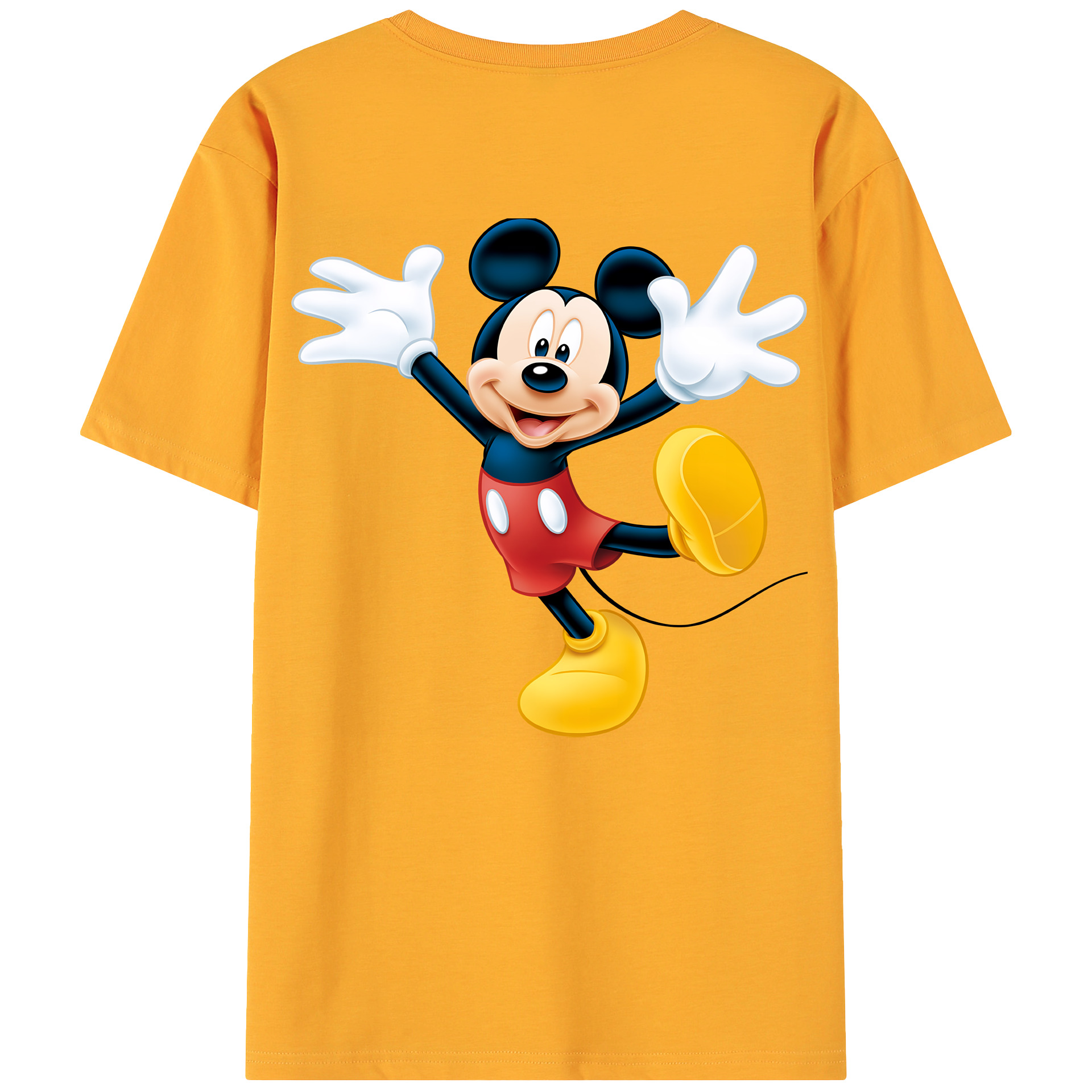 （画像用） ミッキーマウス Mickey Mouse 綿100％ メンズ半袖Tシャツ（バックプリント） 通気性