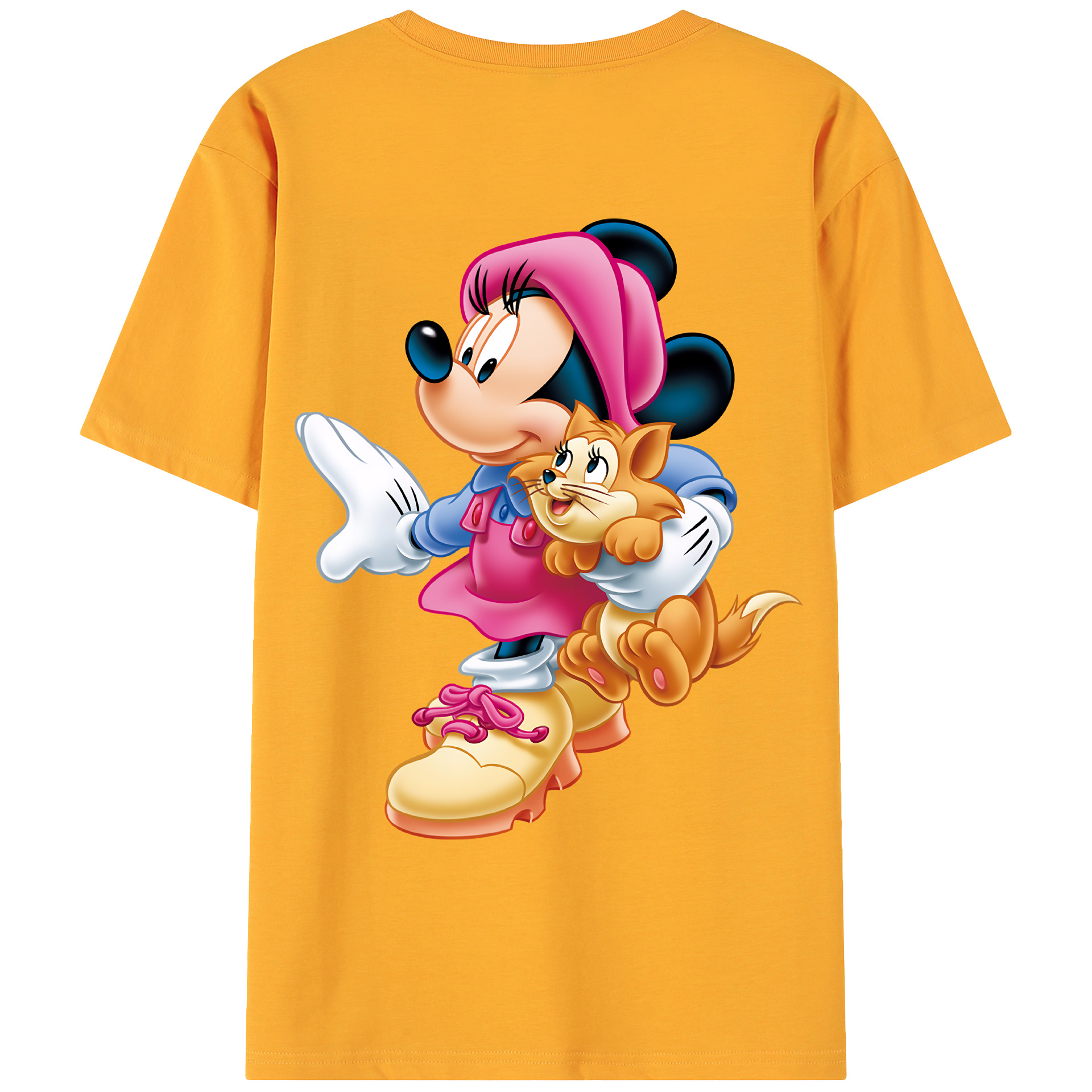（画像用） ミッキーマウス Mickey Mouse 綿100％ メンズ半袖Tシャツ（バックプリント） 通気性