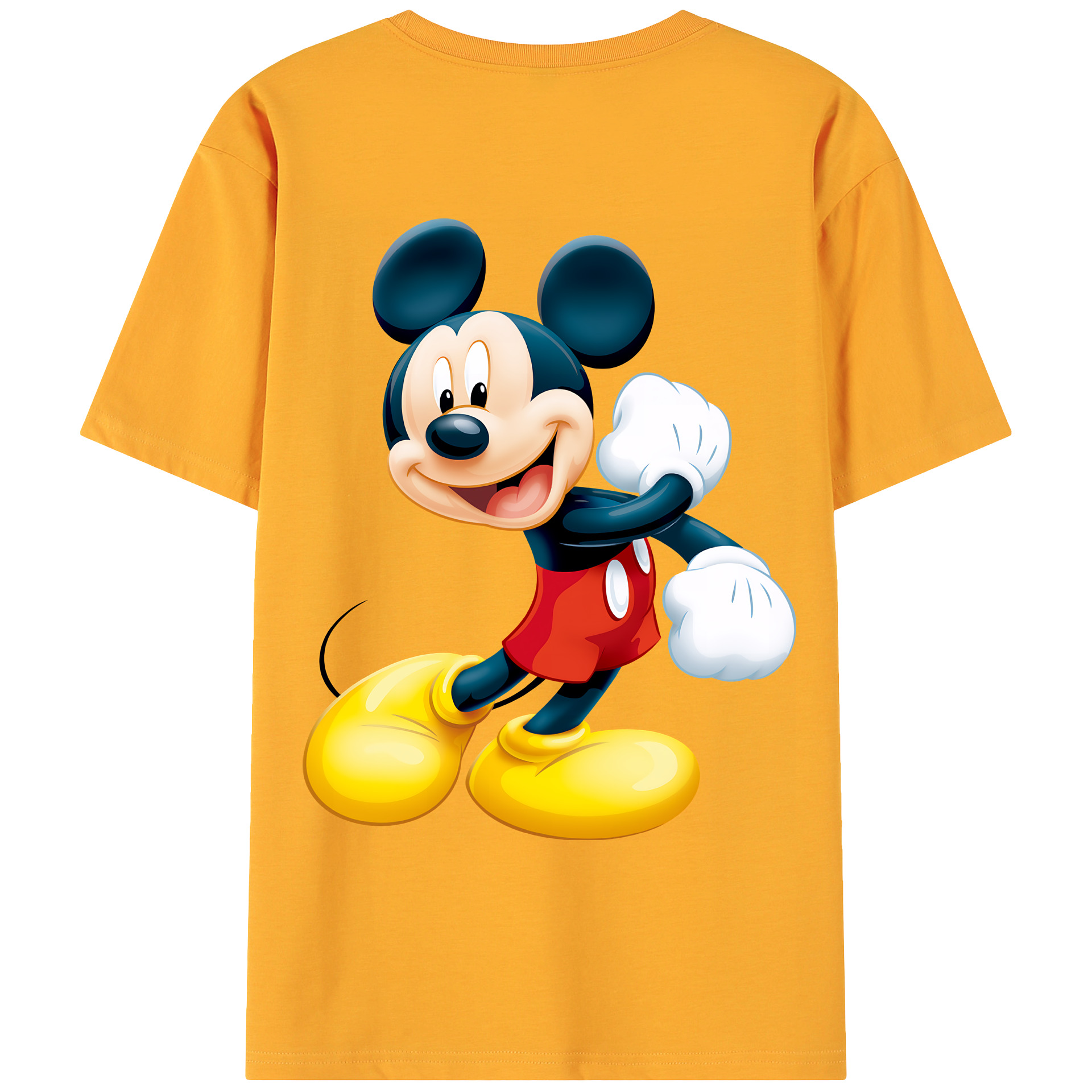 （画像用） ミッキーマウス Mickey Mouse 綿100％ メンズ半袖Tシャツ（バックプリント） 通気性