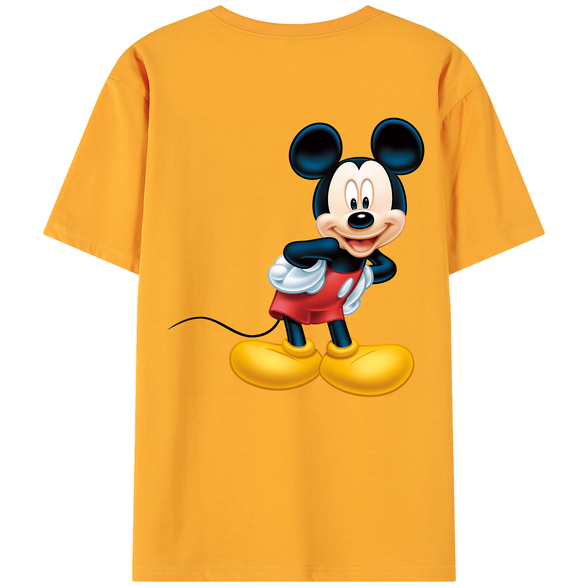 （画像用） ミッキーマウス Mickey Mouse 綿100％ メンズ半袖Tシャツ（バックプリント） 通気性