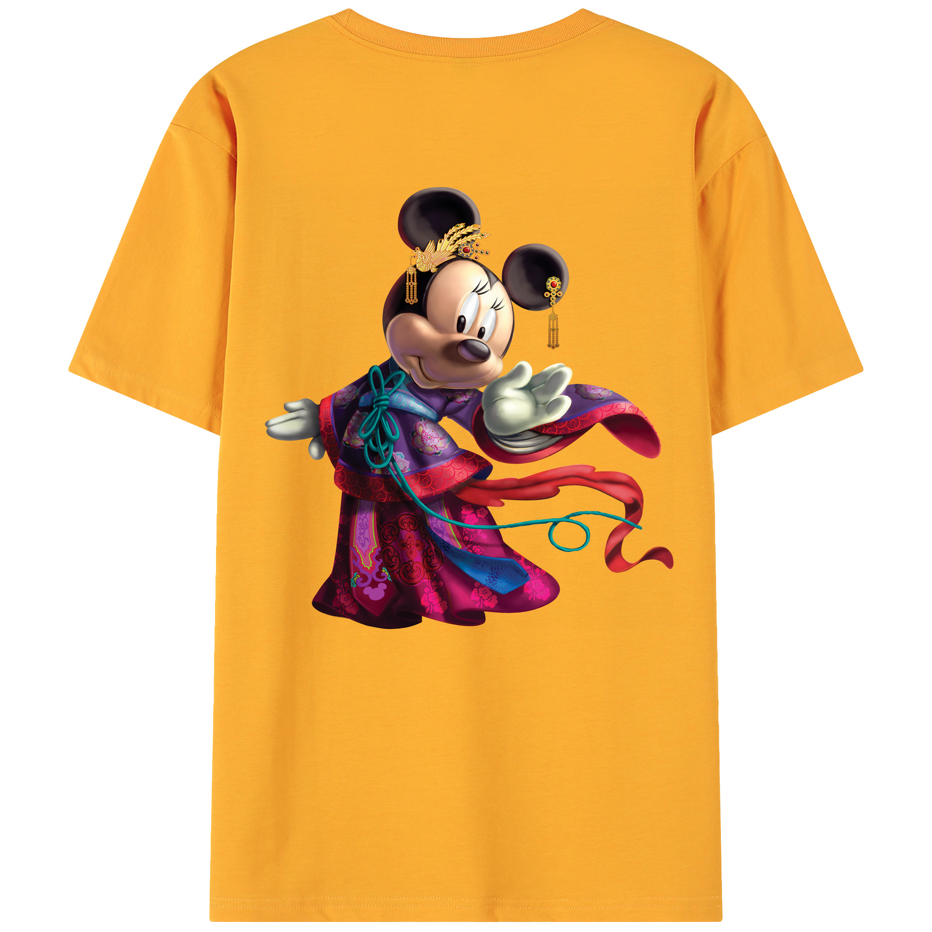 （画像用） ミッキーマウス Mickey Mouse 綿100％ メンズ半袖Tシャツ（バックプリント） 通気性