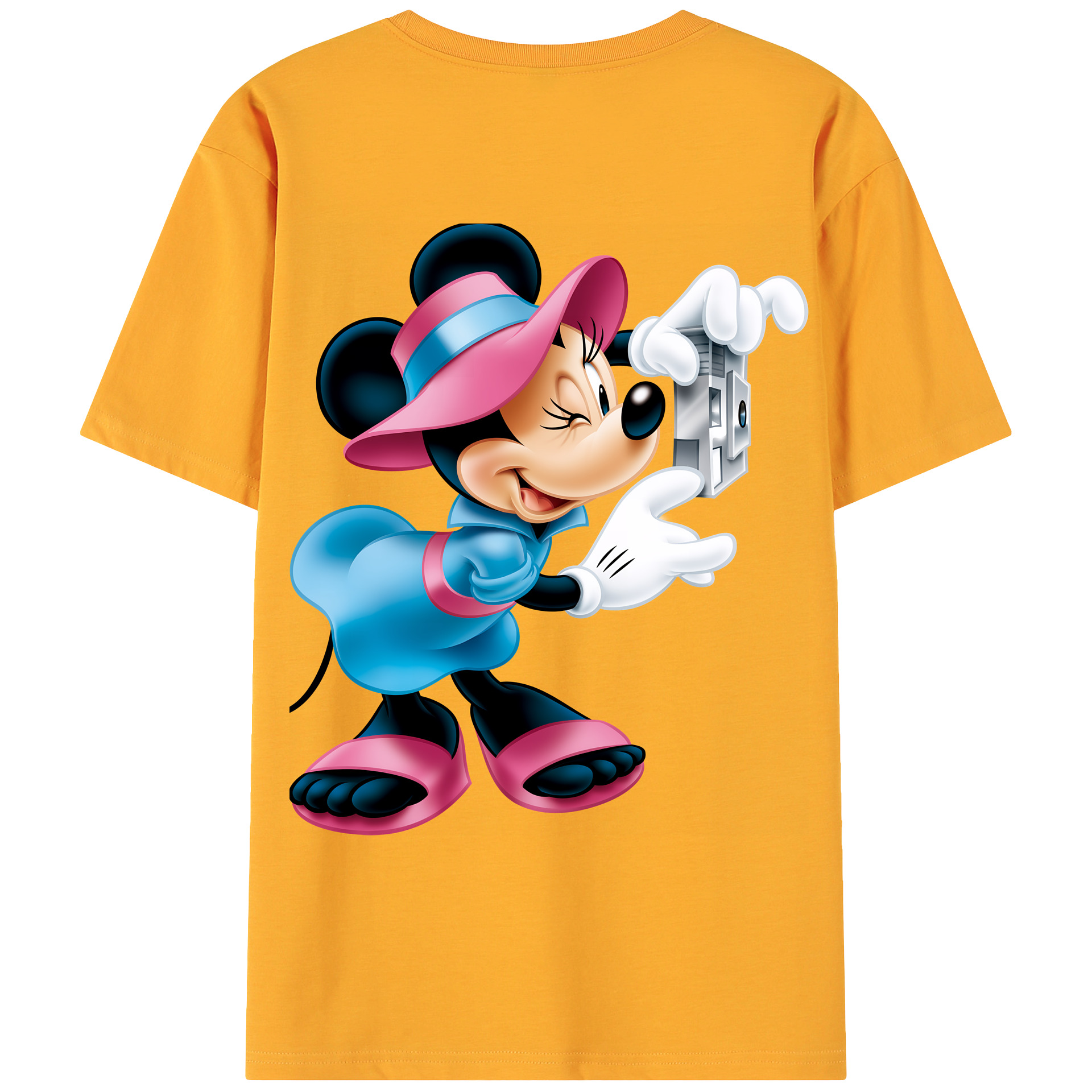 （画像用） ミッキーマウス Mickey Mouse 綿100％ メンズ半袖Tシャツ（バックプリント） 通気性