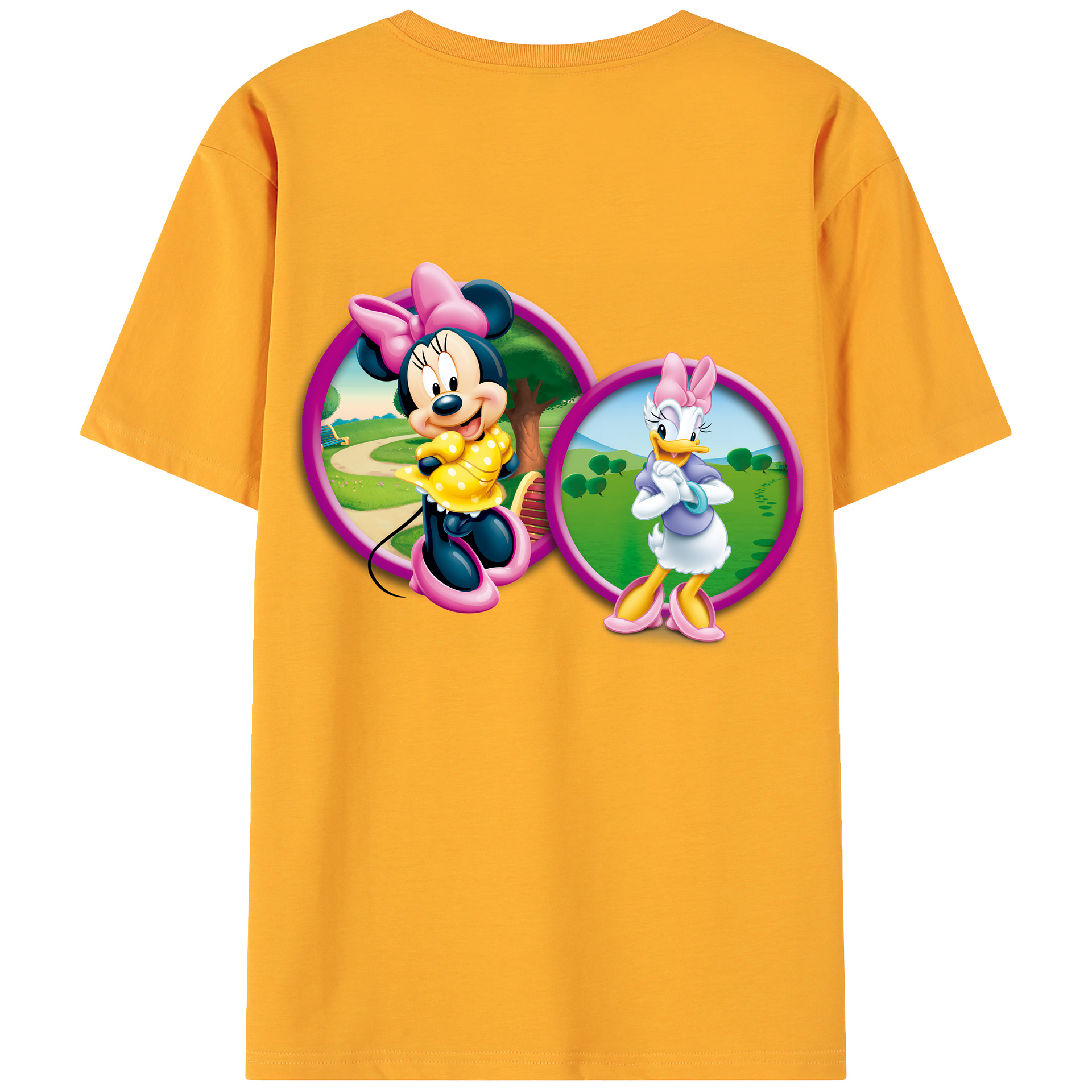 （画像用） ミッキーマウス Mickey Mouse 綿100％ メンズ半袖Tシャツ（バックプリント） 通気性