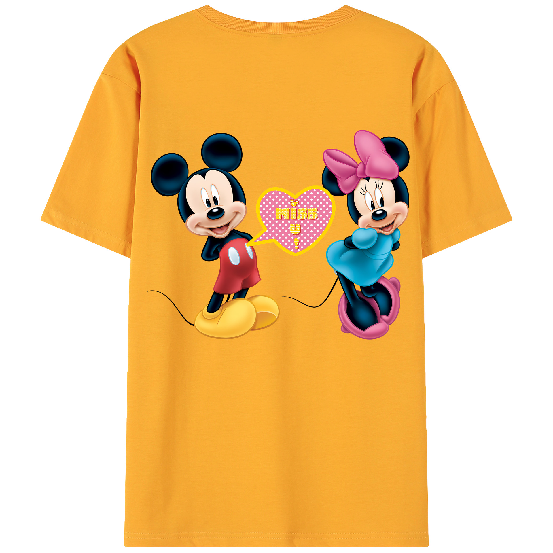 （画像用） ミッキーマウス Mickey Mouse 綿100％ メンズ半袖Tシャツ（バックプリント） 通気性