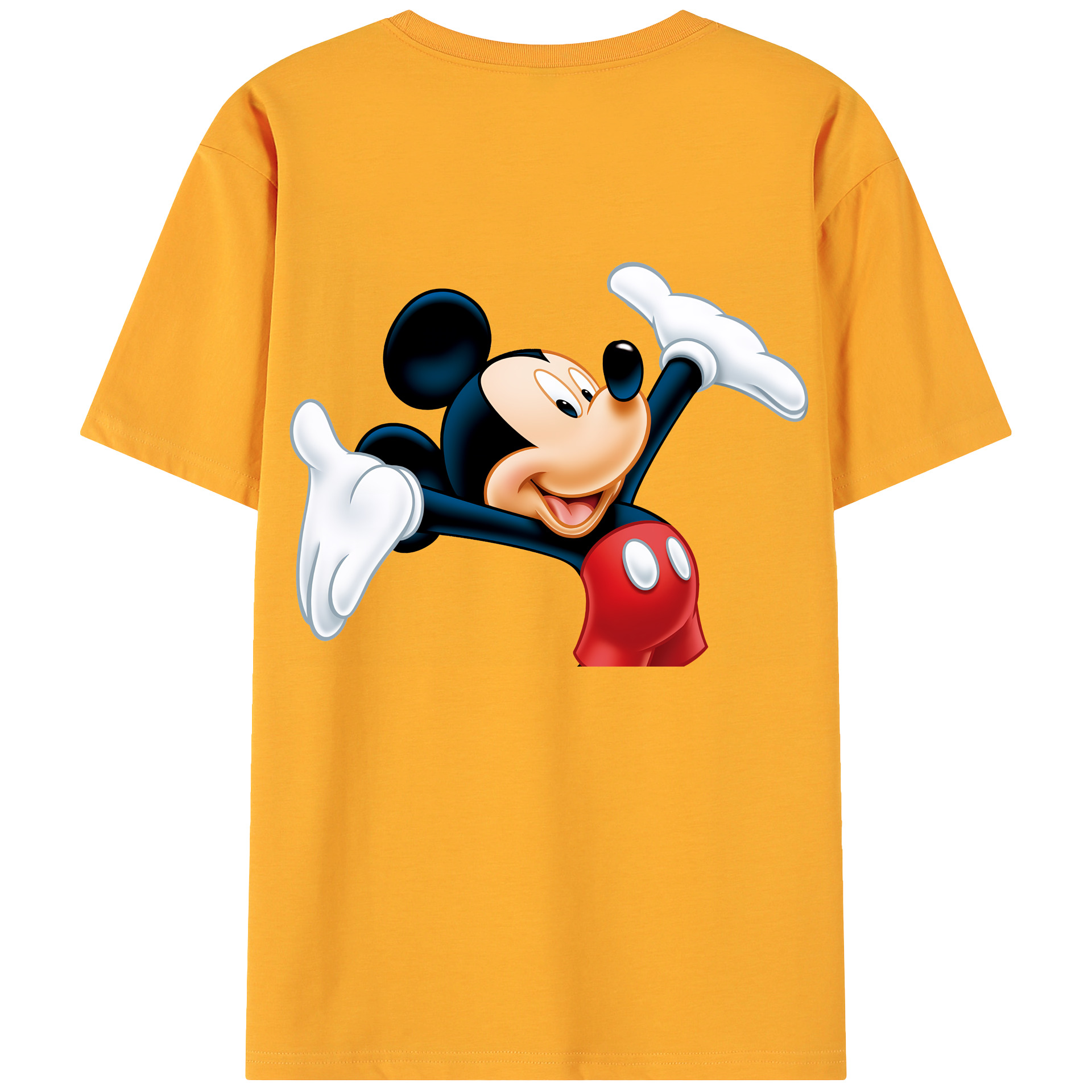 （画像用） ミッキーマウス Mickey Mouse 綿100％ メンズ半袖Tシャツ（バックプリント） 通気性