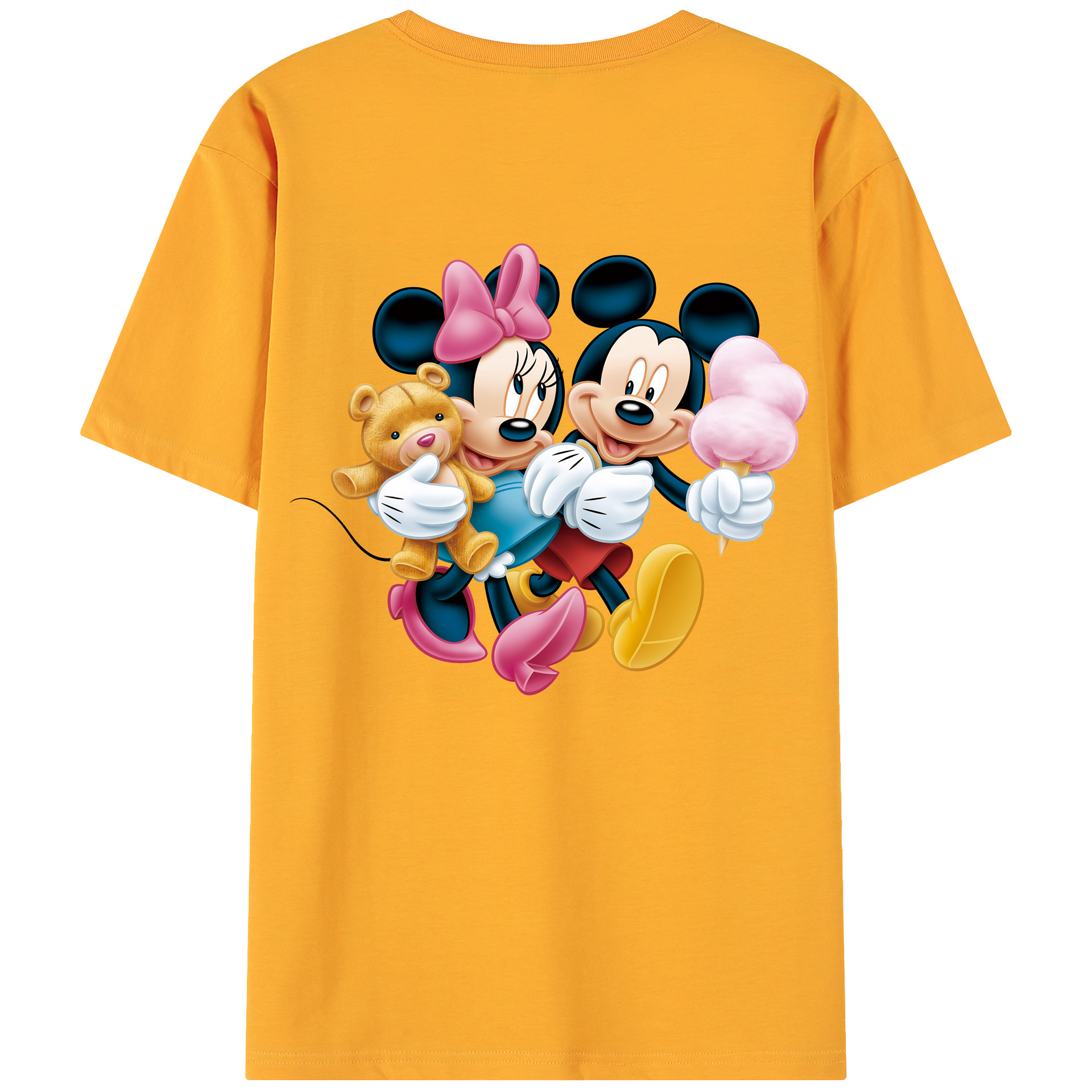 （画像用） ミッキーマウス Mickey Mouse 綿100％ メンズ半袖Tシャツ（バックプリント） 通気性
