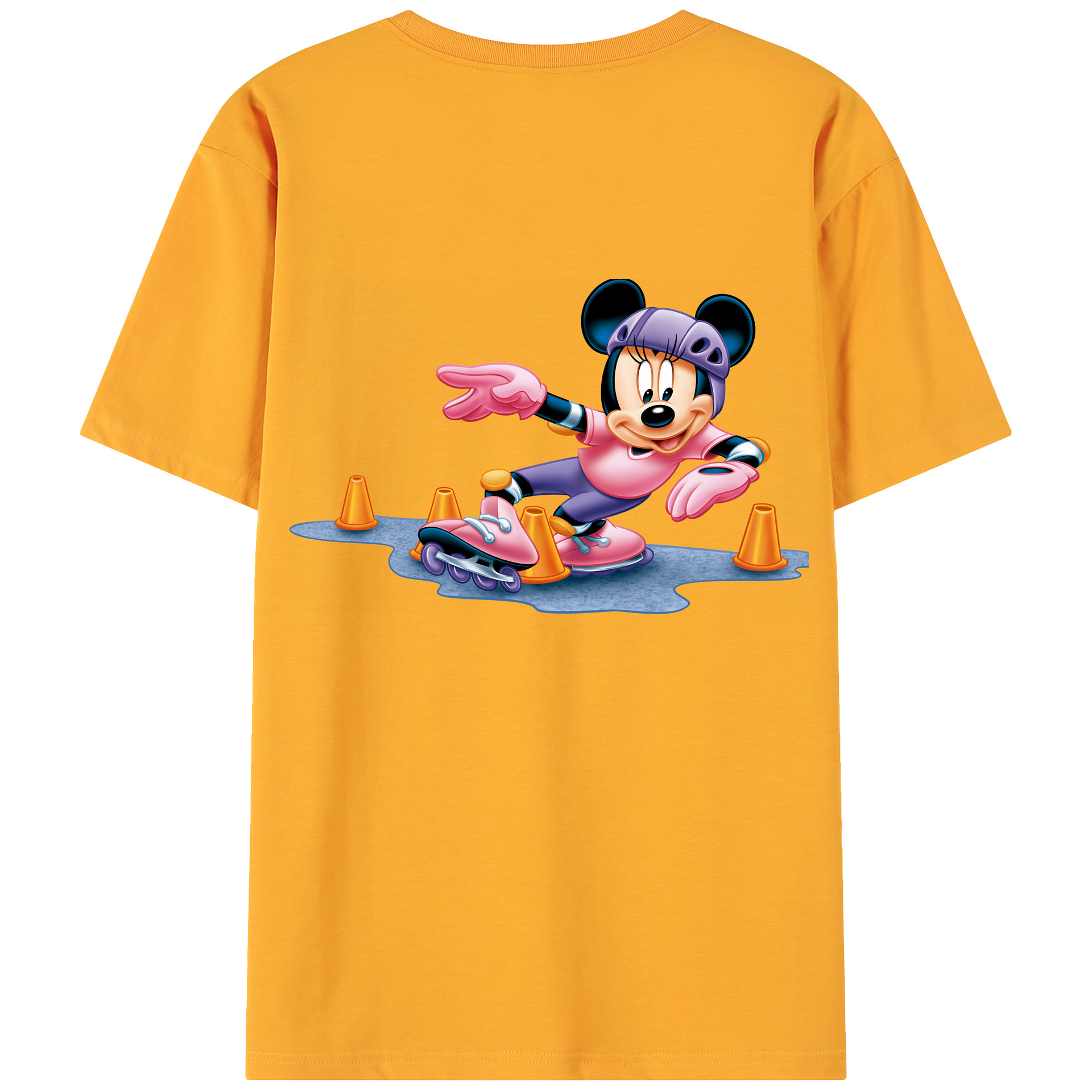 （画像用） ミッキーマウス Mickey Mouse 綿100％ メンズ半袖Tシャツ（バックプリント） 通気性