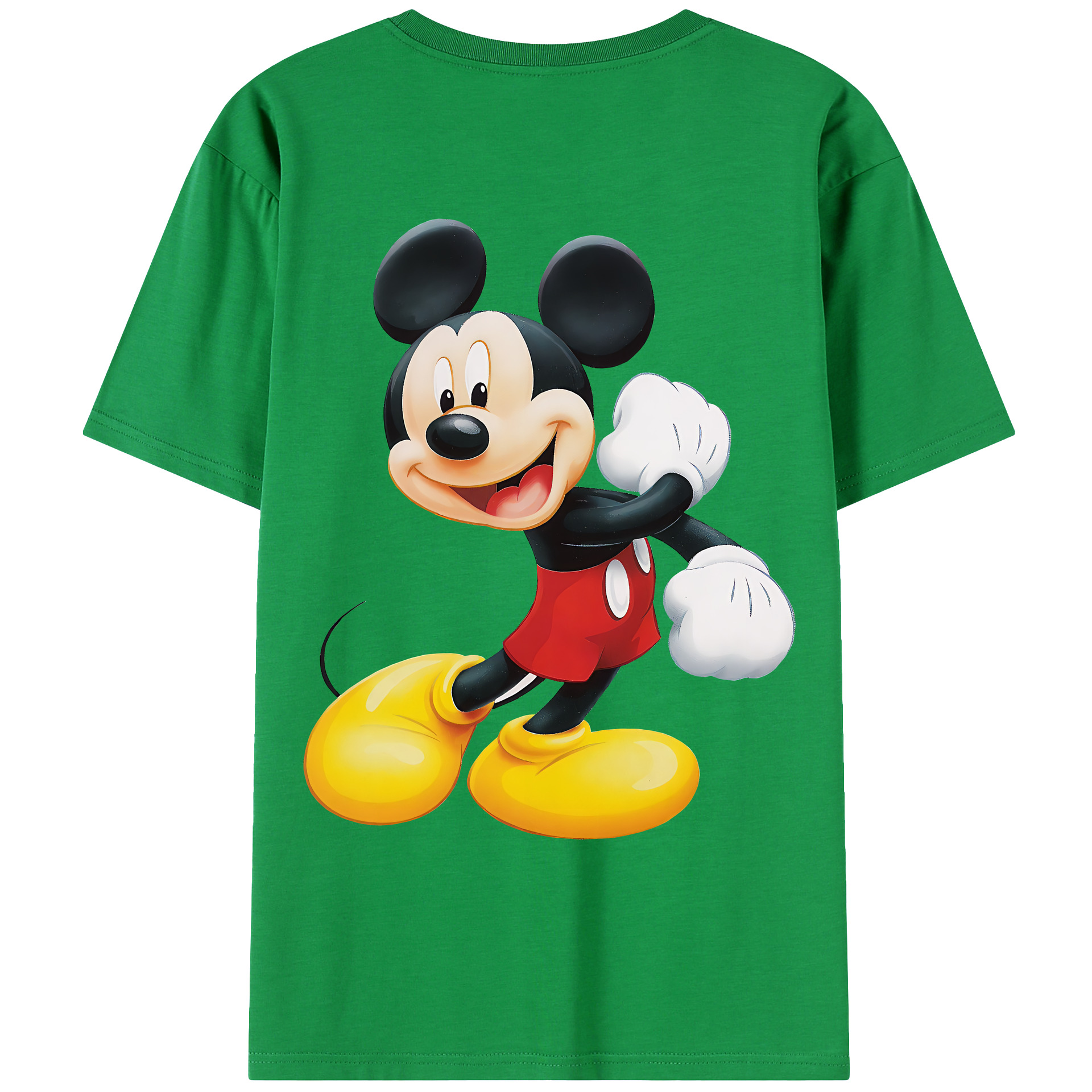 （画像用） ミッキーマウス Mickey Mouse 綿100％ メンズ半袖Tシャツ（バックプリント） 通気性