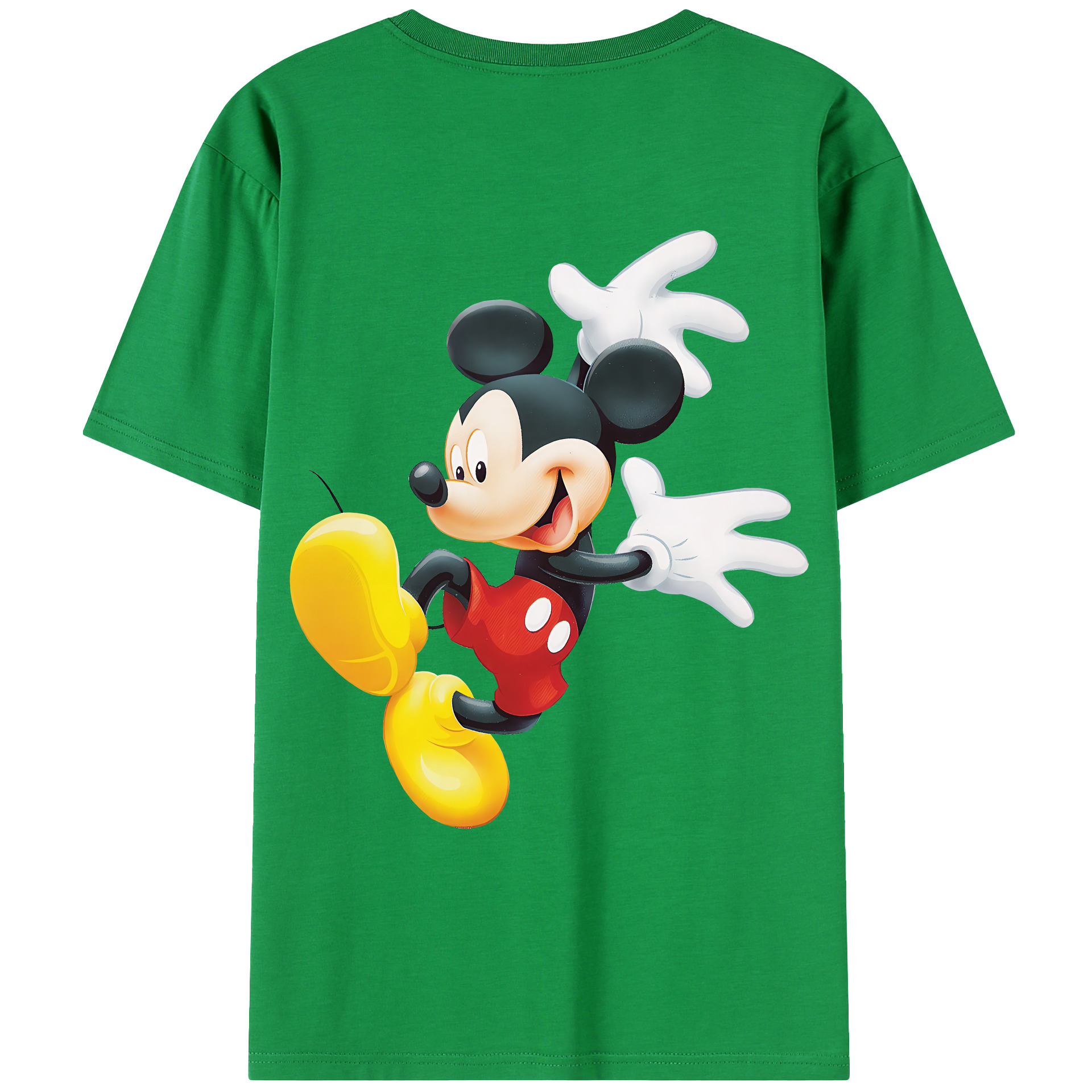 （画像用） ミッキーマウス Mickey Mouse 綿100％ メンズ半袖Tシャツ（バックプリント） 通気性